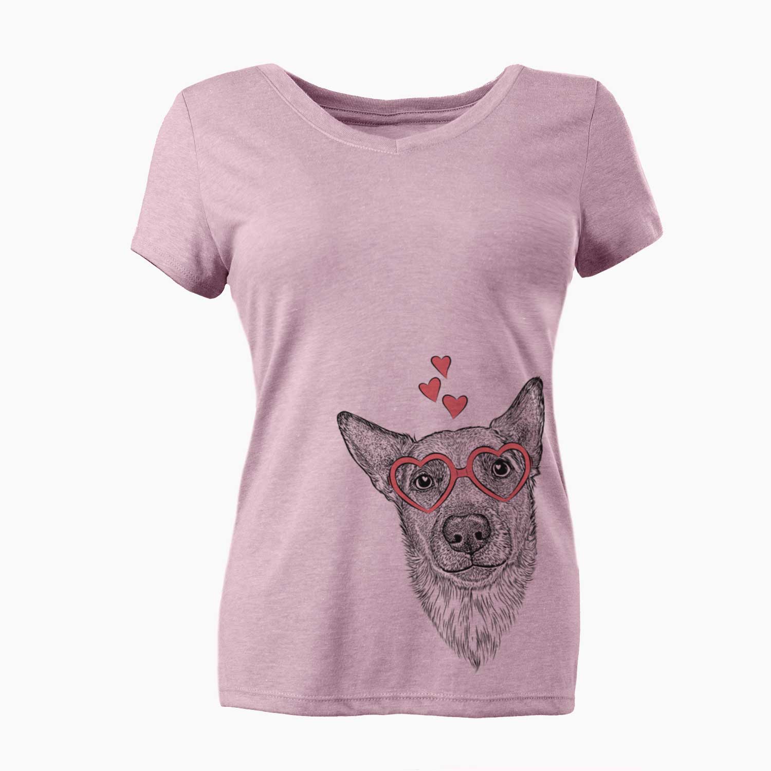 Valentine Luna the Shepherd Mix - Women's V-neck Shirt