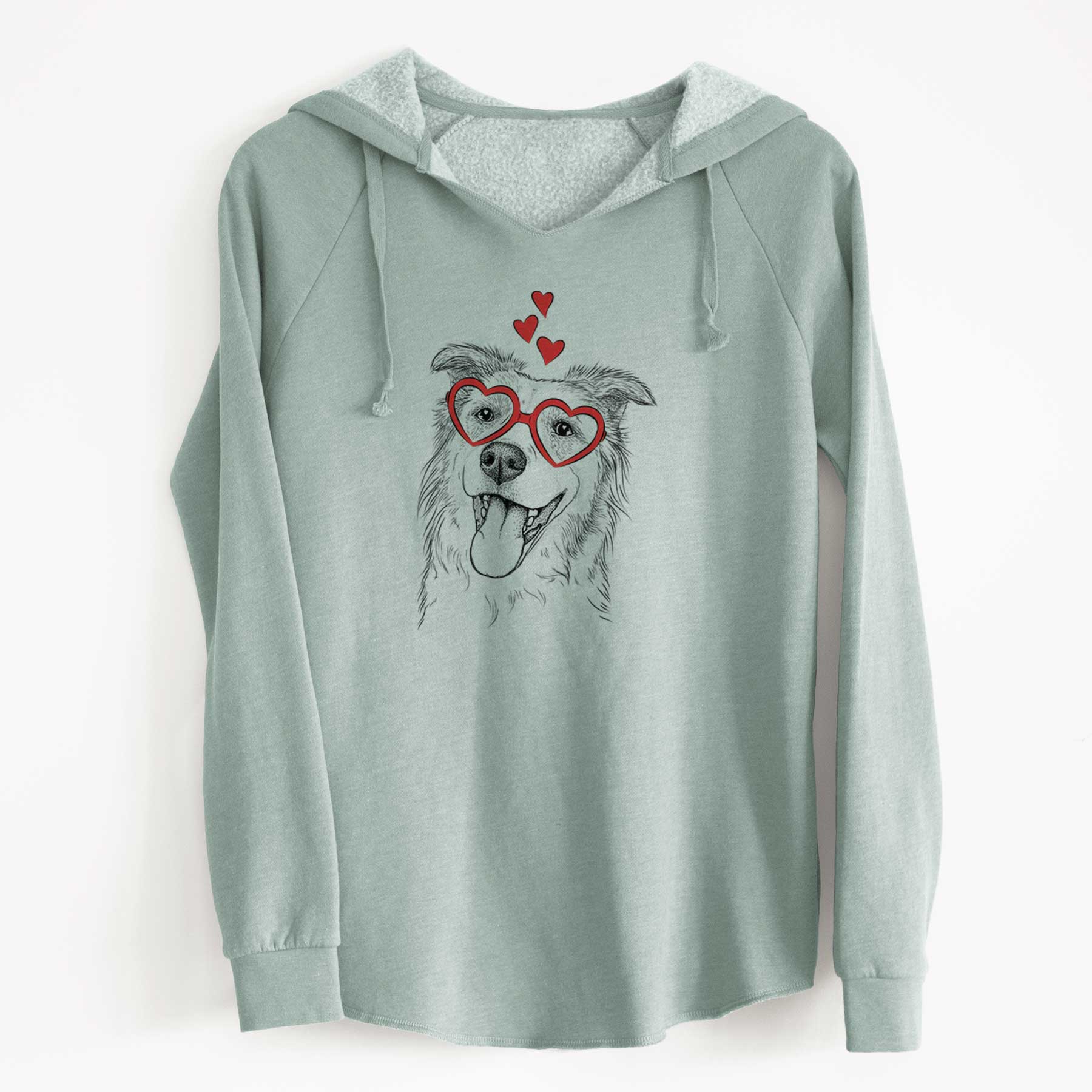 Valentine Macaroni the Border Collie - Cali Wave Hooded Sweatshirt