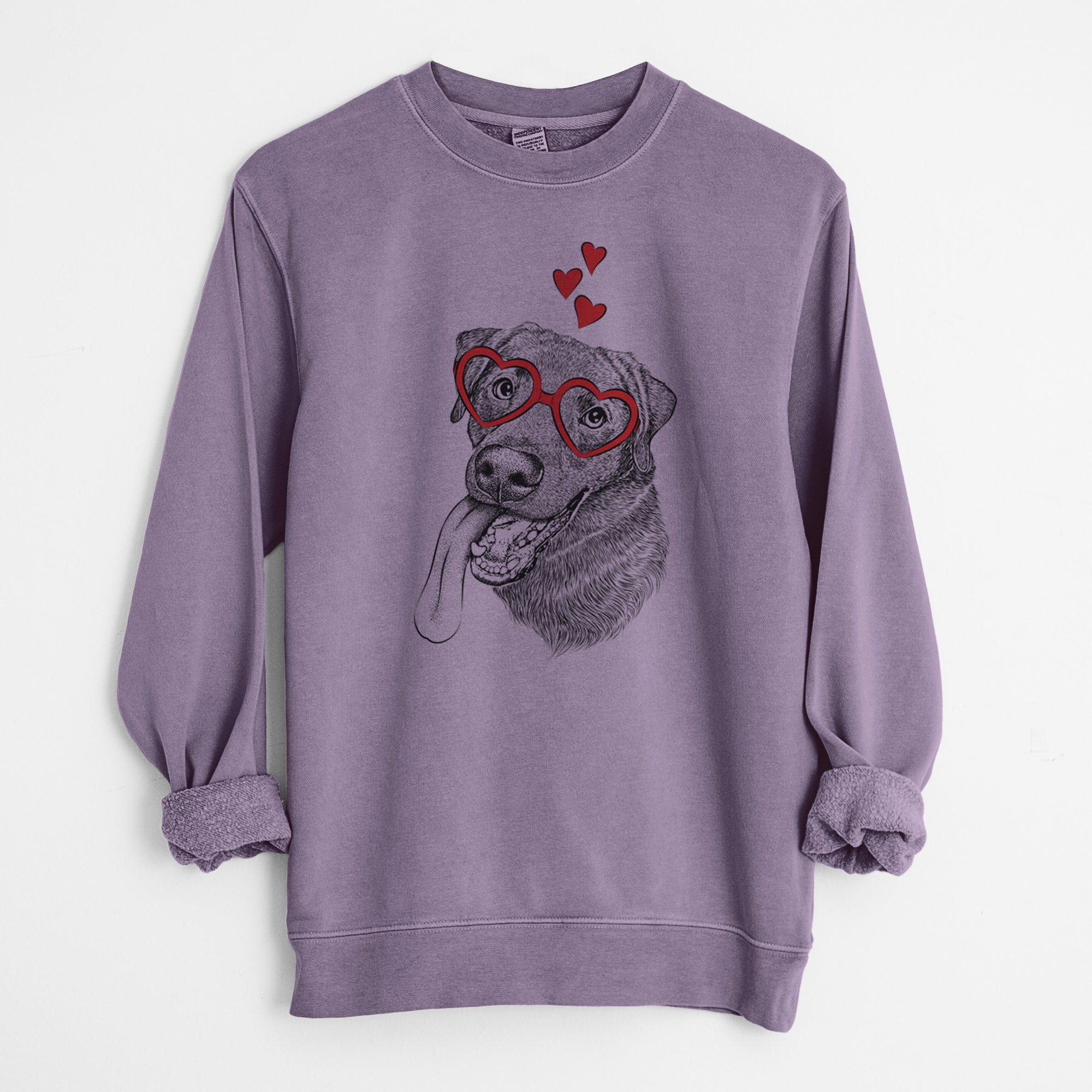 Valentine Macaroni the Lab Mix - Unisex Pigment Dyed Crew Sweatshirt