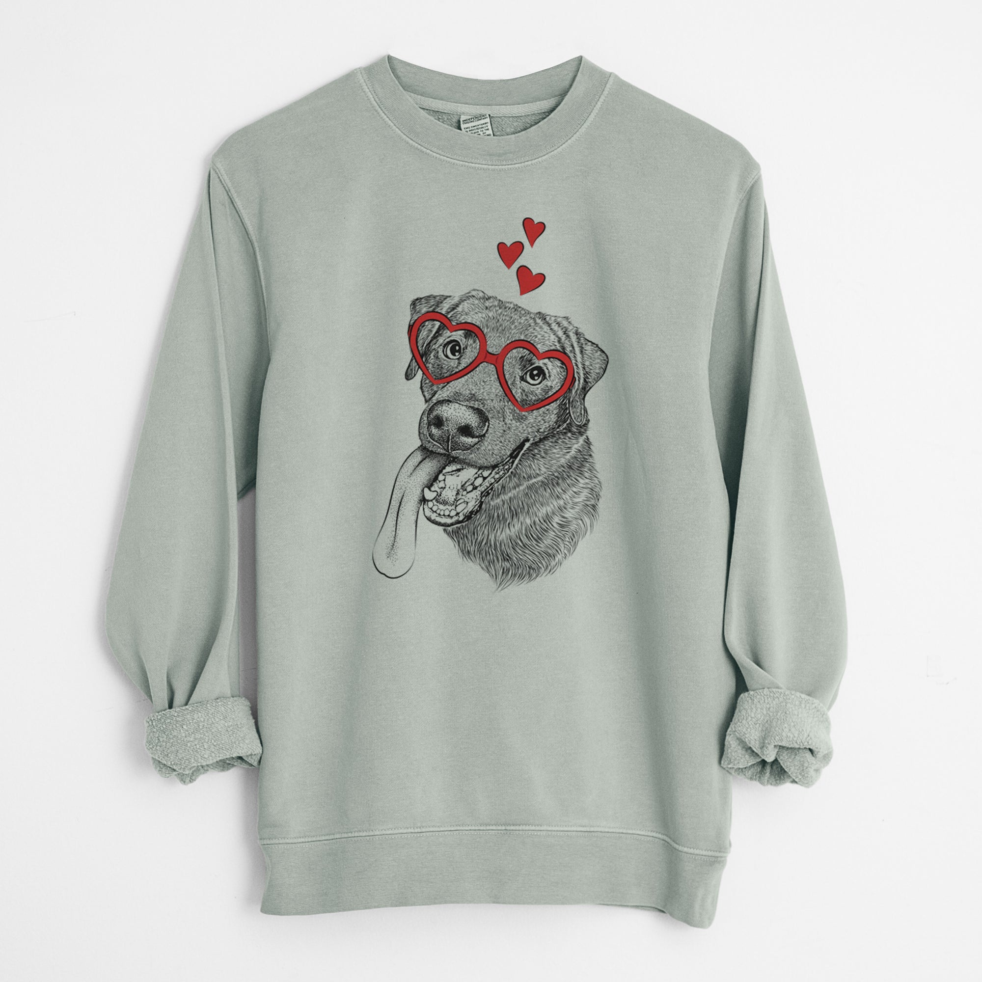 Valentine Macaroni the Lab Mix - Unisex Pigment Dyed Crew Sweatshirt