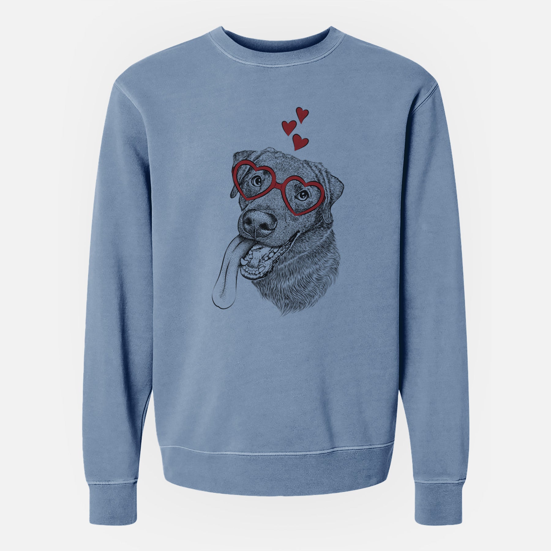 Valentine Macaroni the Lab Mix - Unisex Pigment Dyed Crew Sweatshirt