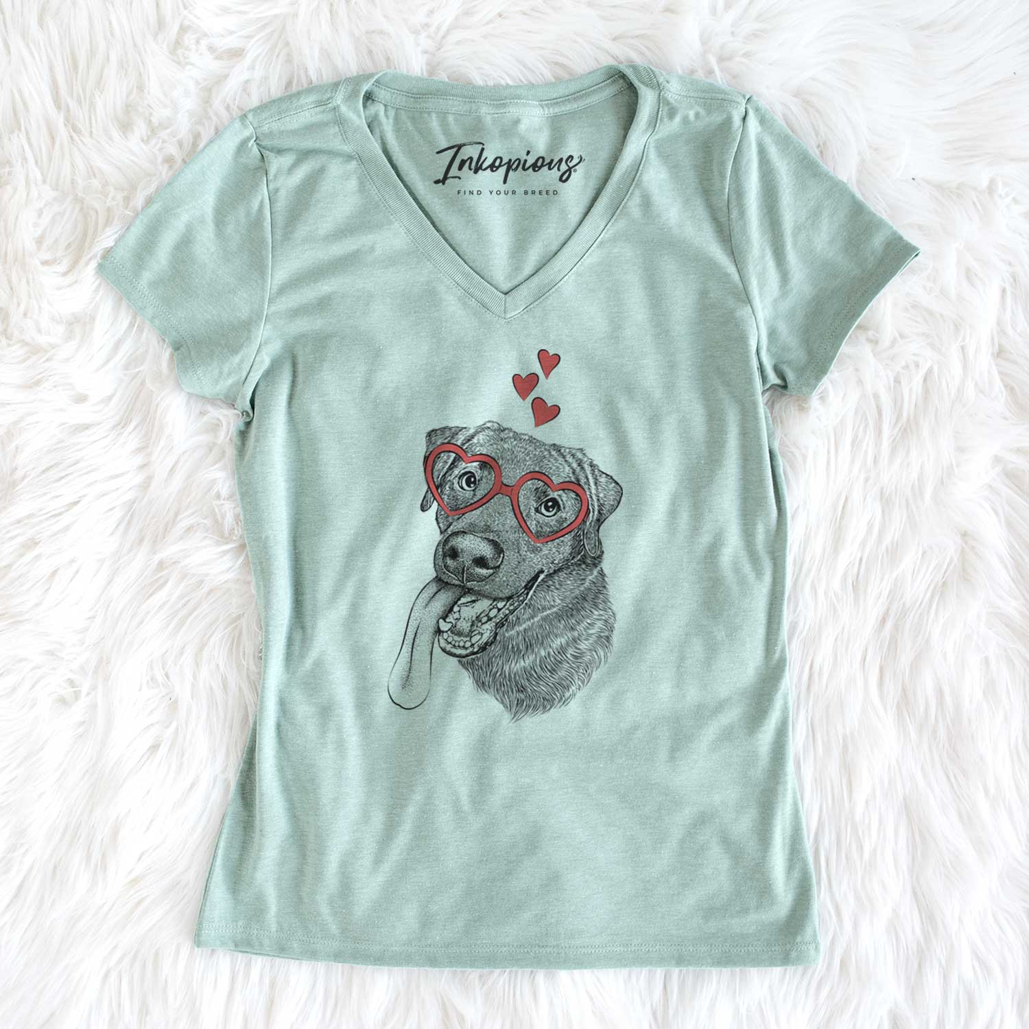 Valentine Macaroni the Lab Mix - Women's V-neck Shirt