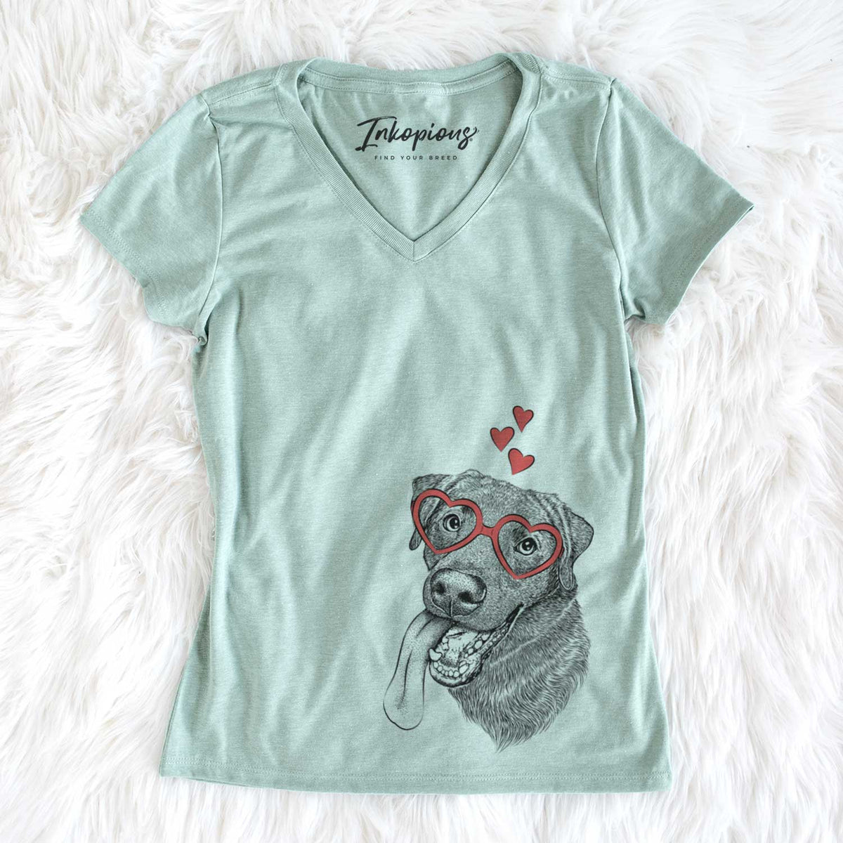 Valentine Macaroni the Lab Mix - Women&#39;s V-neck Shirt