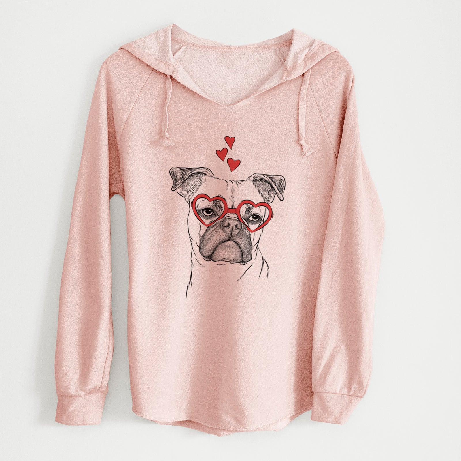 Valentine Mack the Bugg (Boston Terrier/Pug) - Cali Wave Hooded Sweatshirt