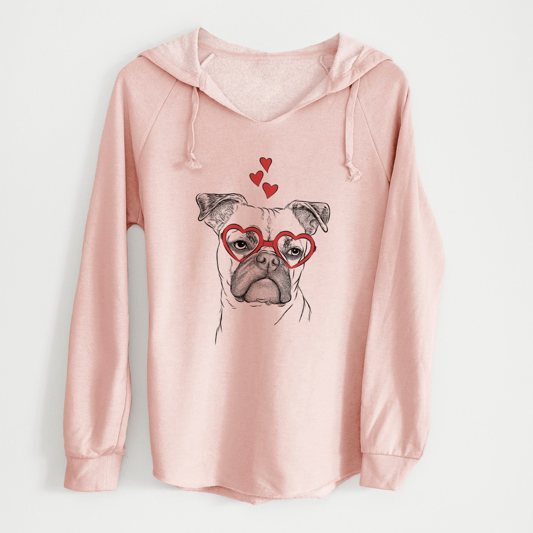 Valentine Mack the Bugg (Boston Terrier/Pug) - Cali Wave Hooded Sweatshirt