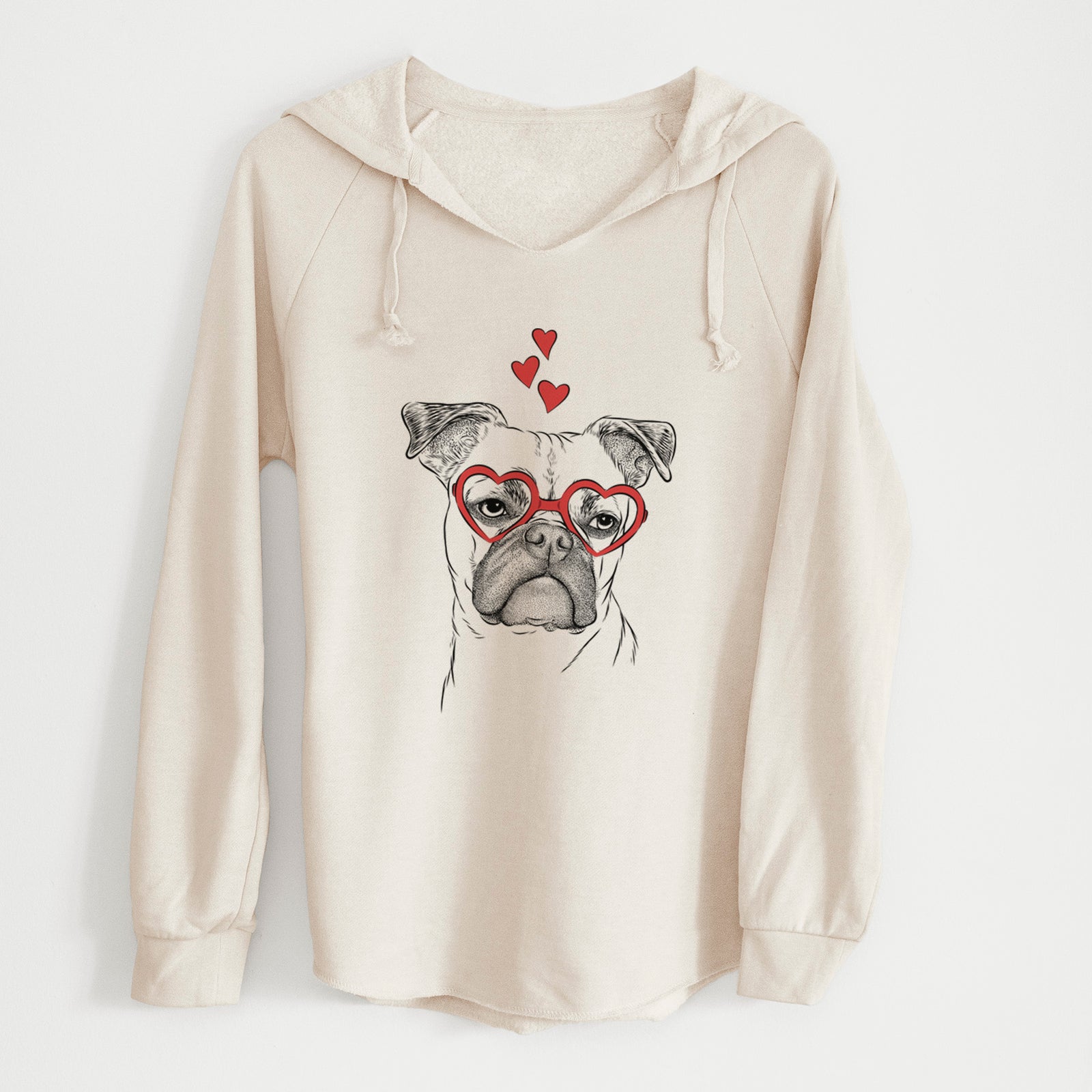 Valentine Mack the Bugg (Boston Terrier/Pug) - Cali Wave Hooded Sweatshirt