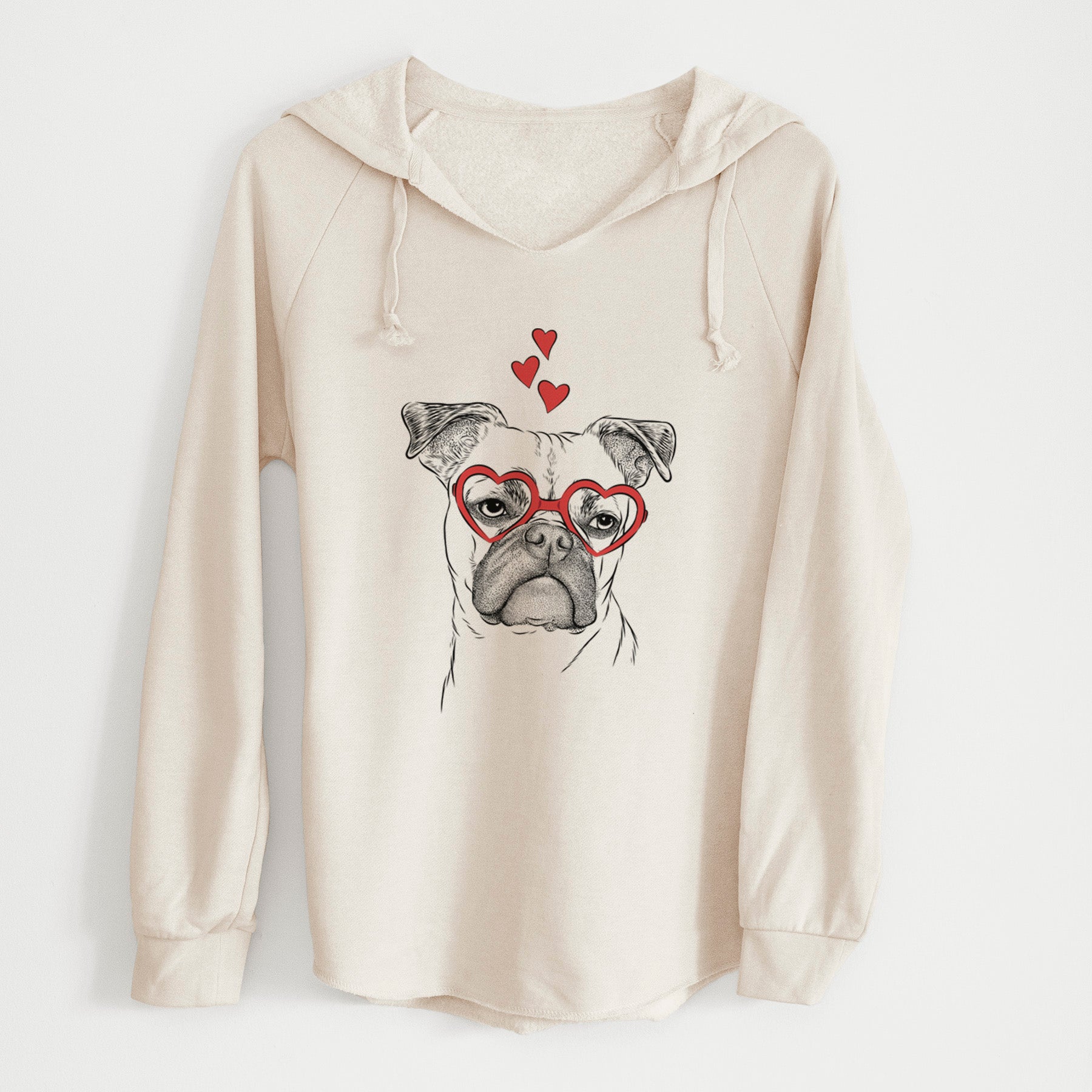 Valentine Mack the Bugg (Boston Terrier/Pug) - Cali Wave Hooded Sweatshirt