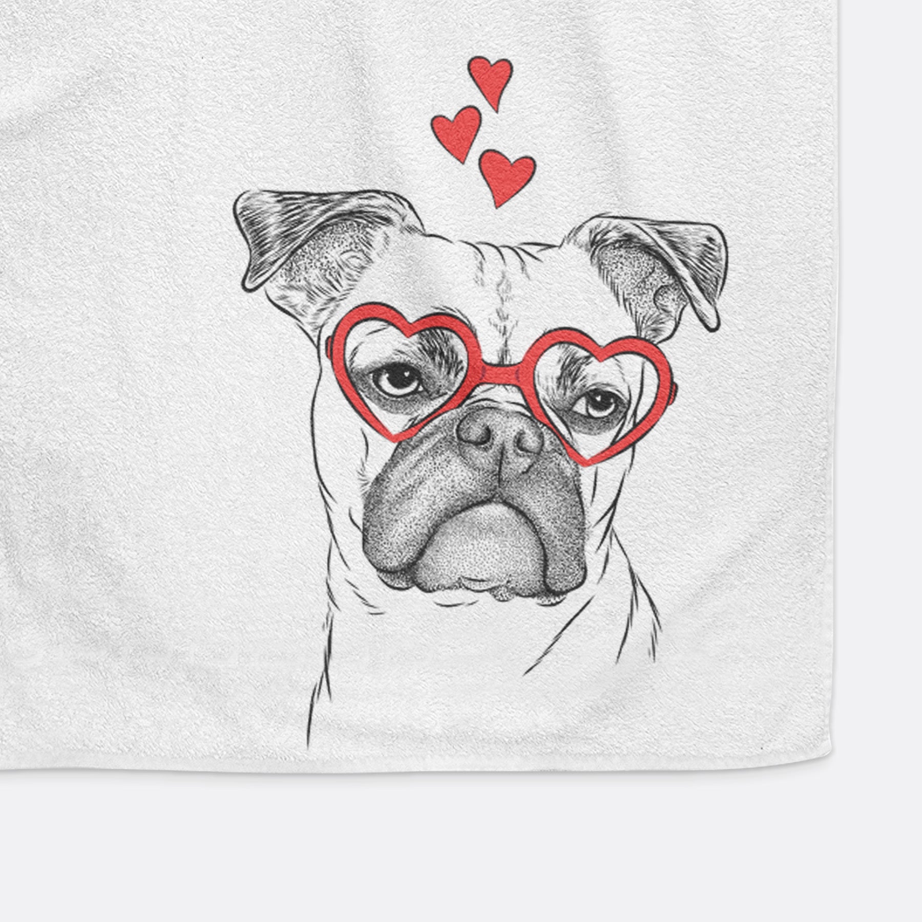 Mack the Bugg (Boston Terrier/Pug) Decorative Hand Towel