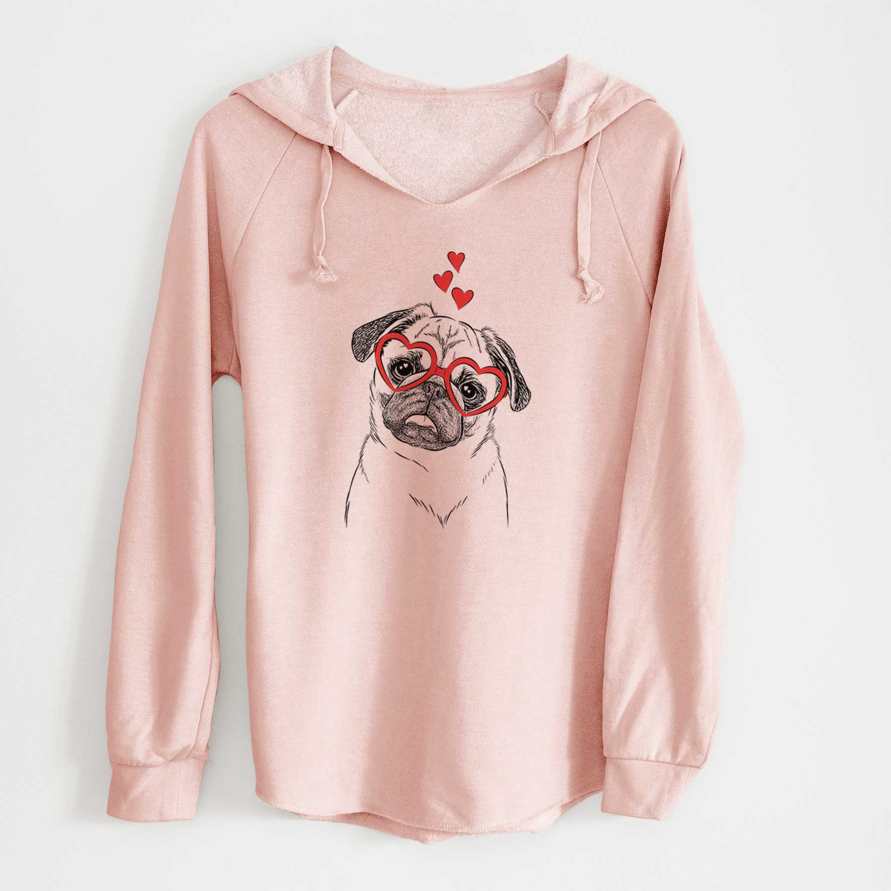 Valentine Macy the Pug - Cali Wave Hooded Sweatshirt