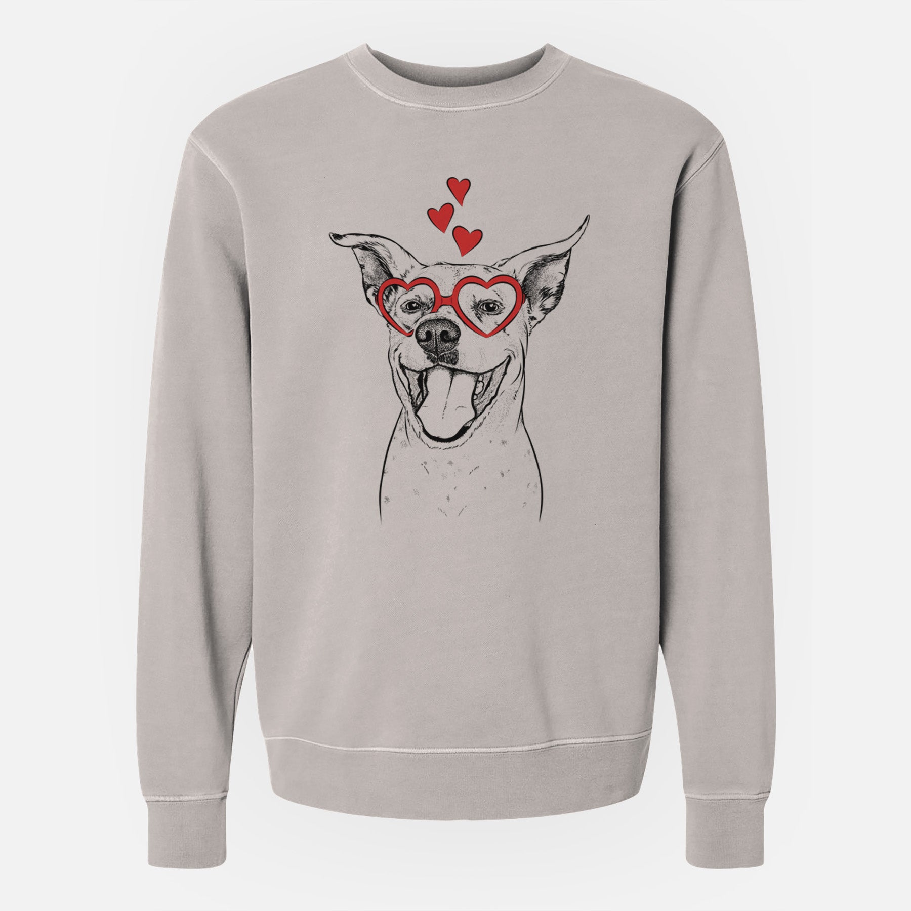 Valentine Maddie the Dalmatian Pitbull Mix - Unisex Pigment Dyed Crew Sweatshirt