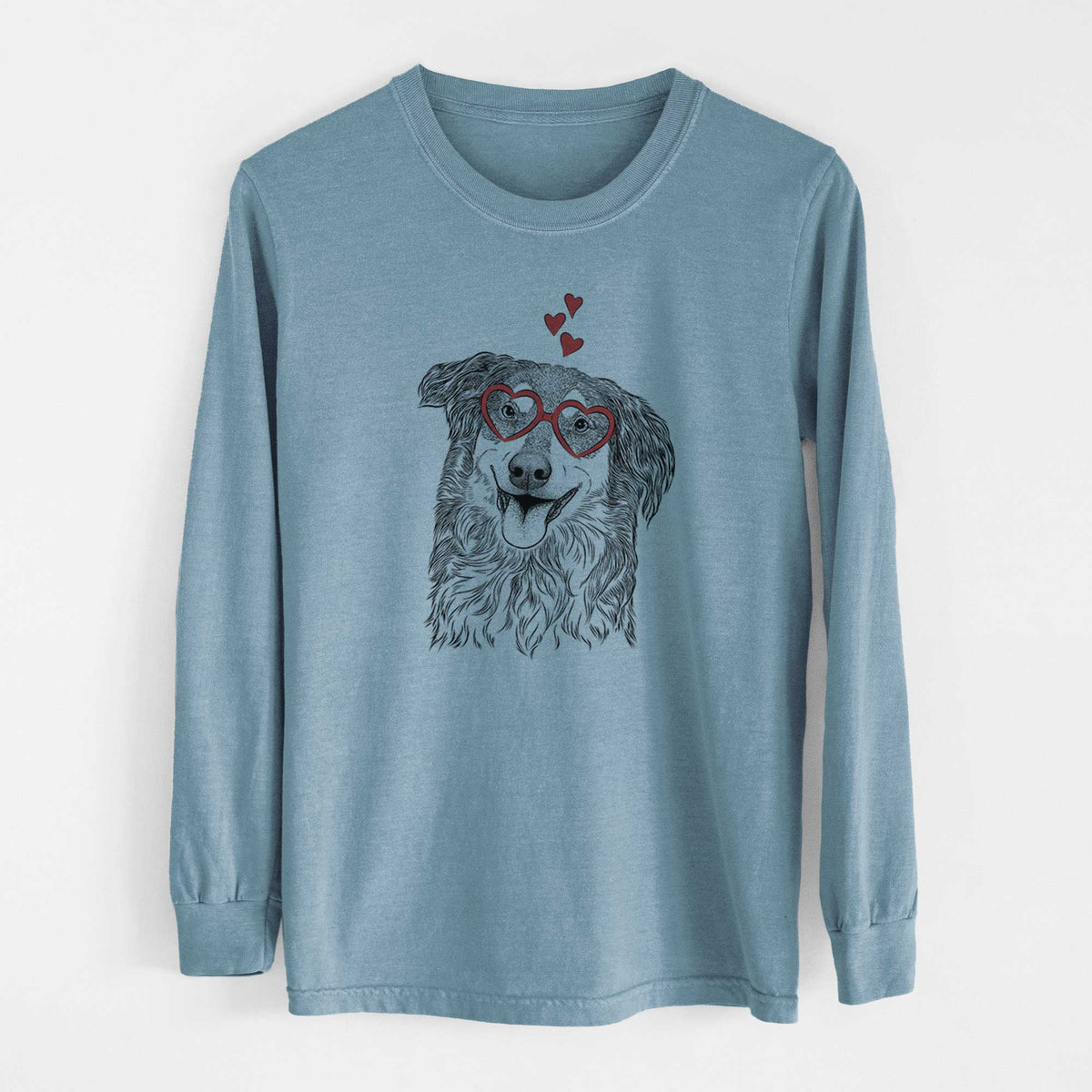 Valentine Maddie the English Shepherd - Heavyweight 100% Cotton Long Sleeve