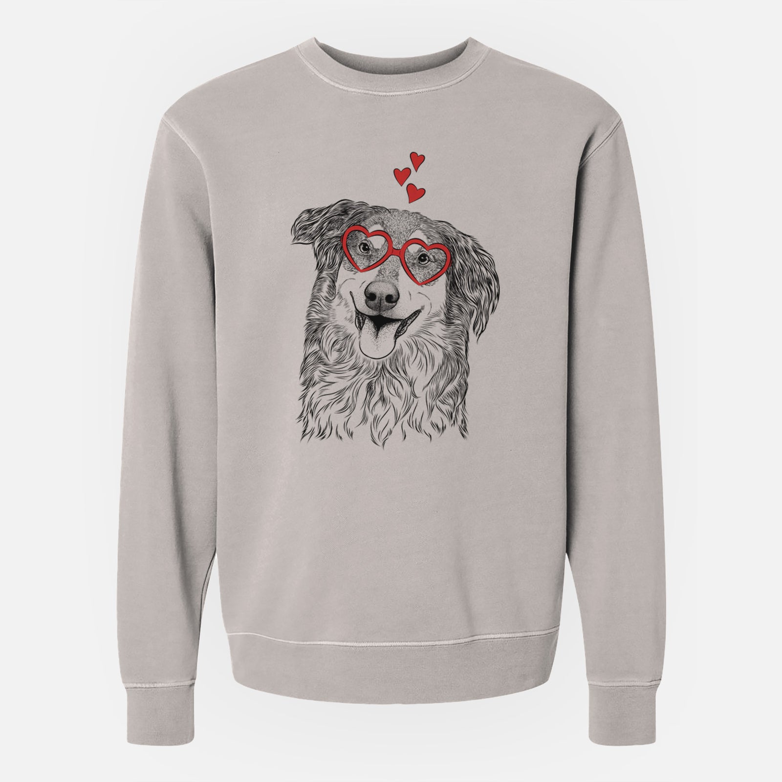 Valentine Maddie the English Shepherd - Unisex Pigment Dyed Crew Sweatshirt