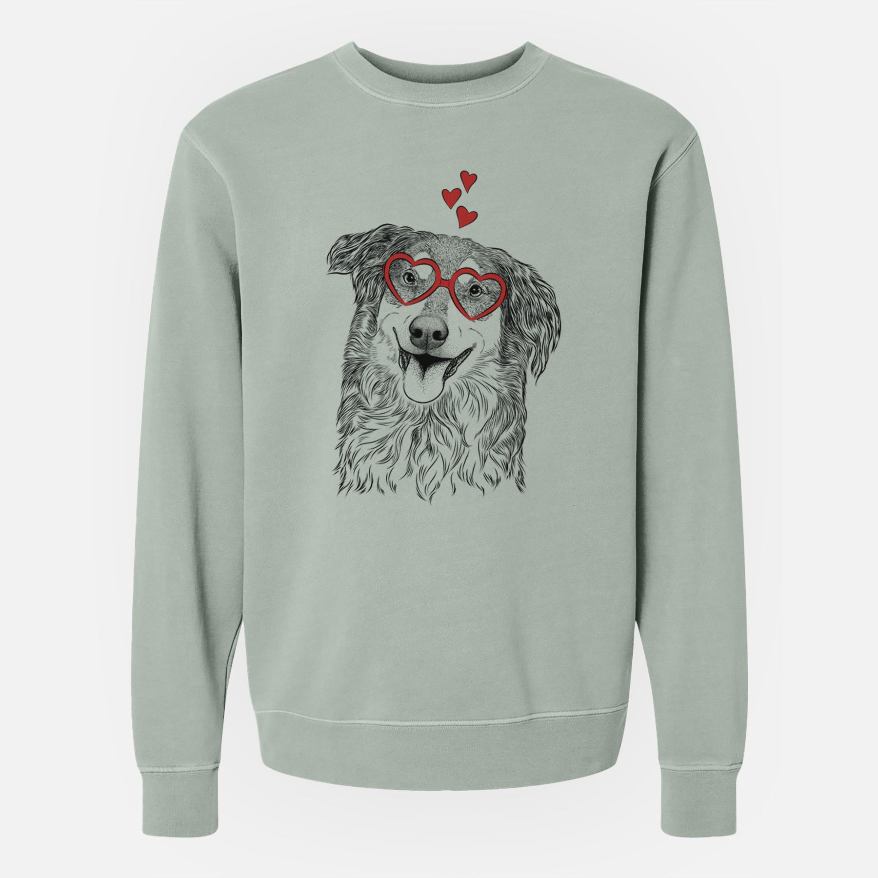 Valentine Maddie the English Shepherd - Unisex Pigment Dyed Crew Sweatshirt