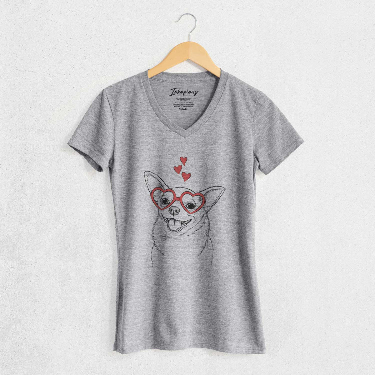 Valentine Maddison Pearl the Chihuahua - Women's V-neck Shirt
