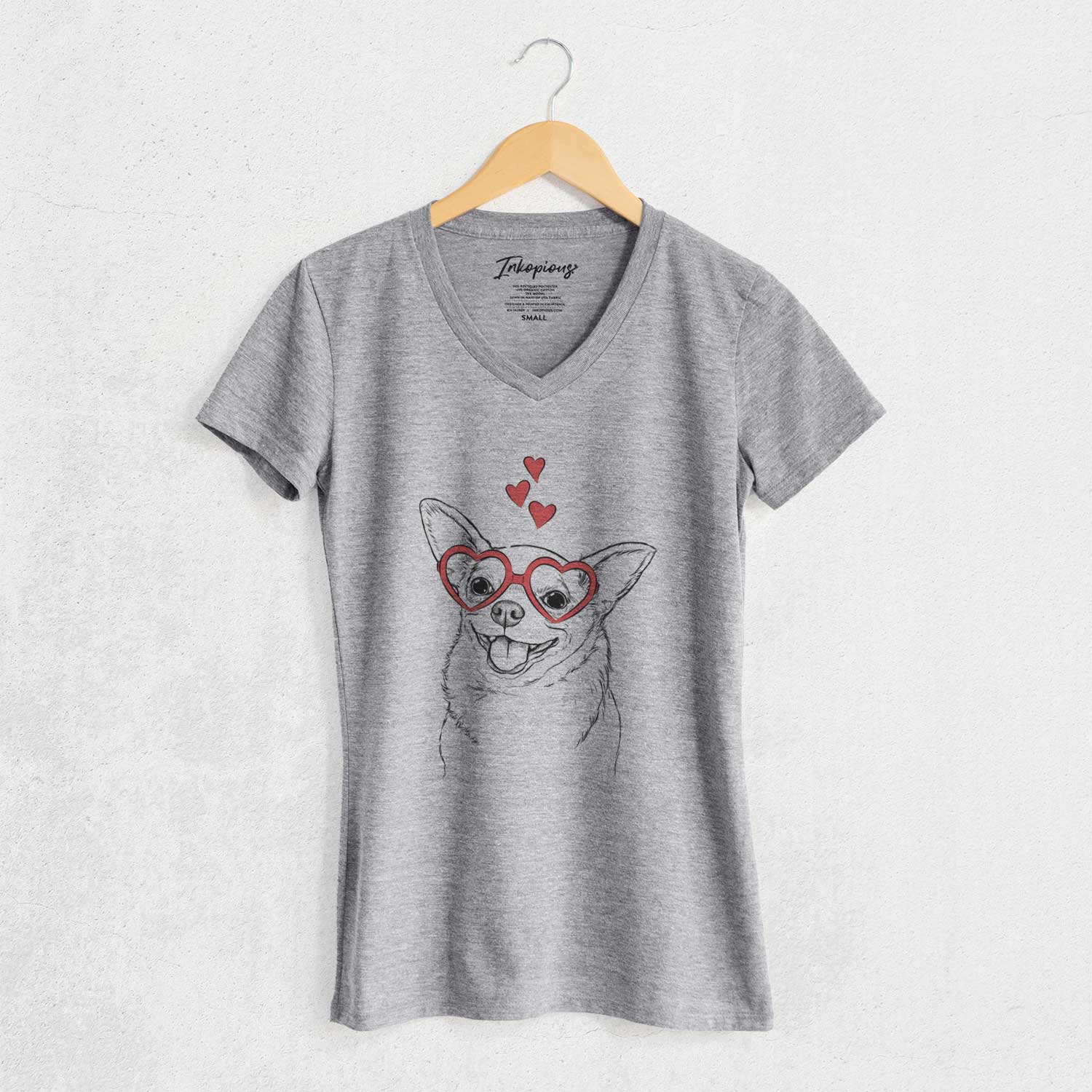 Valentine Maddison Pearl the Chihuahua - Women's V-neck Shirt