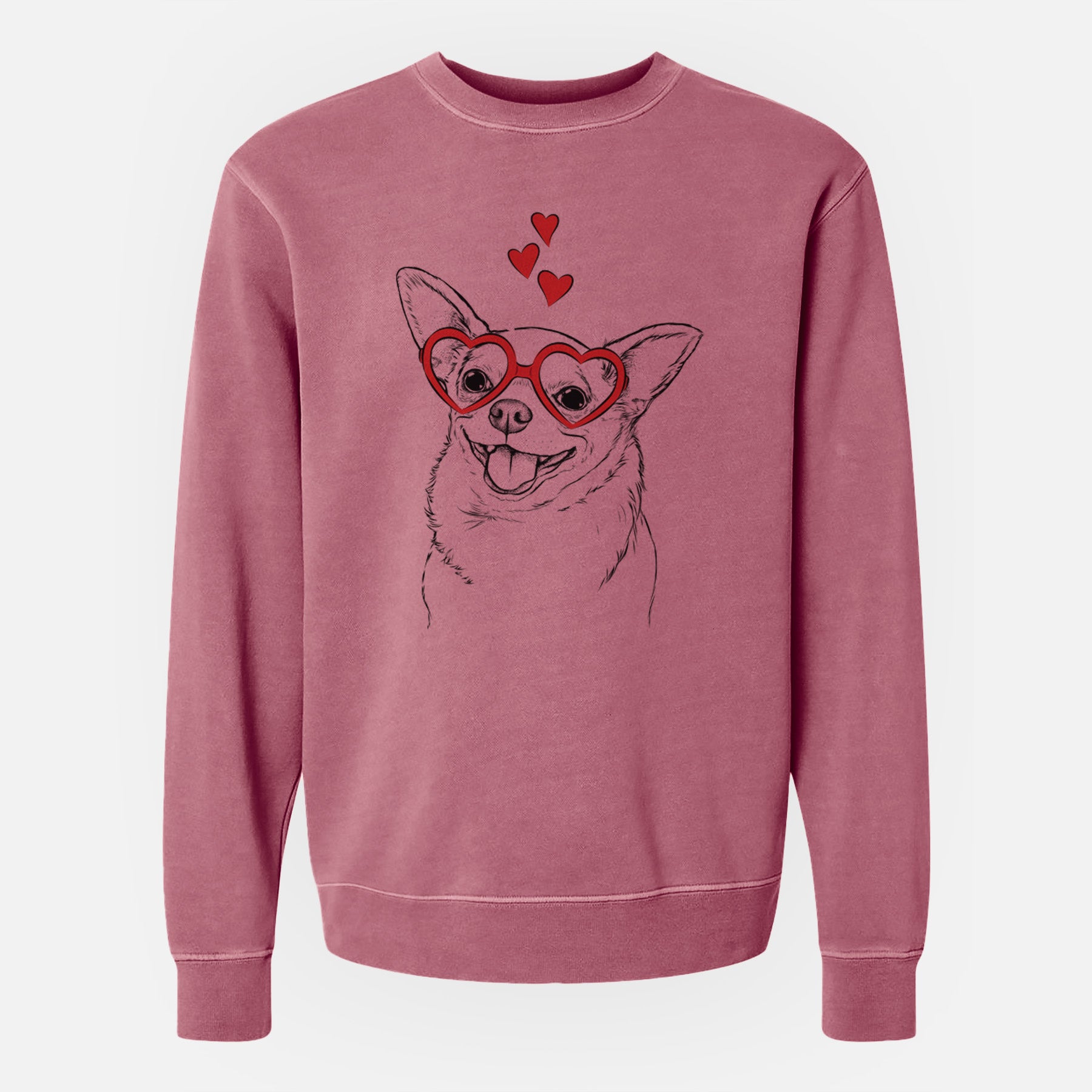 Valentine Maddison Pearl the Chihuahua - Unisex Pigment Dyed Crew Sweatshirt