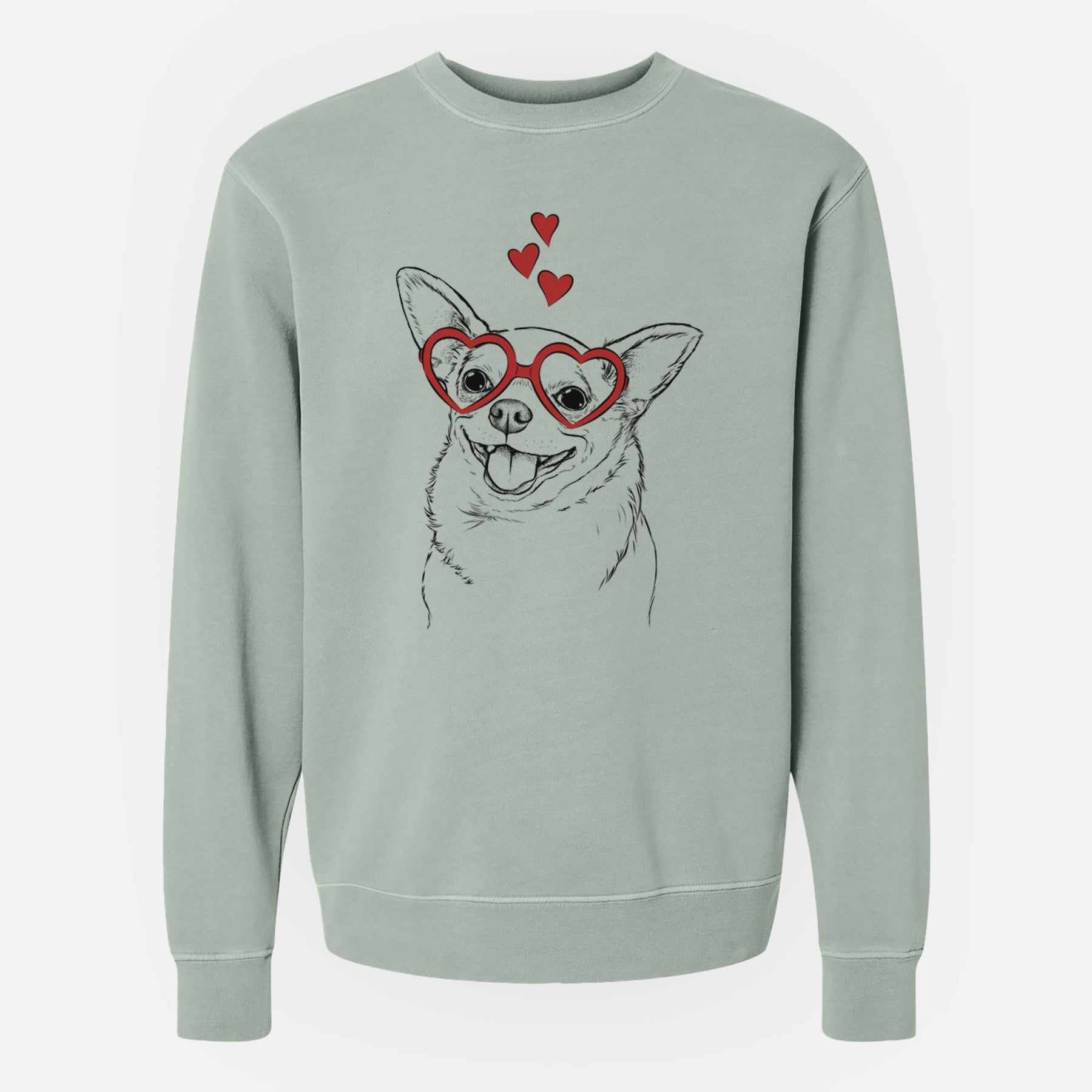 Valentine Maddison Pearl the Chihuahua - Unisex Pigment Dyed Crew Sweatshirt