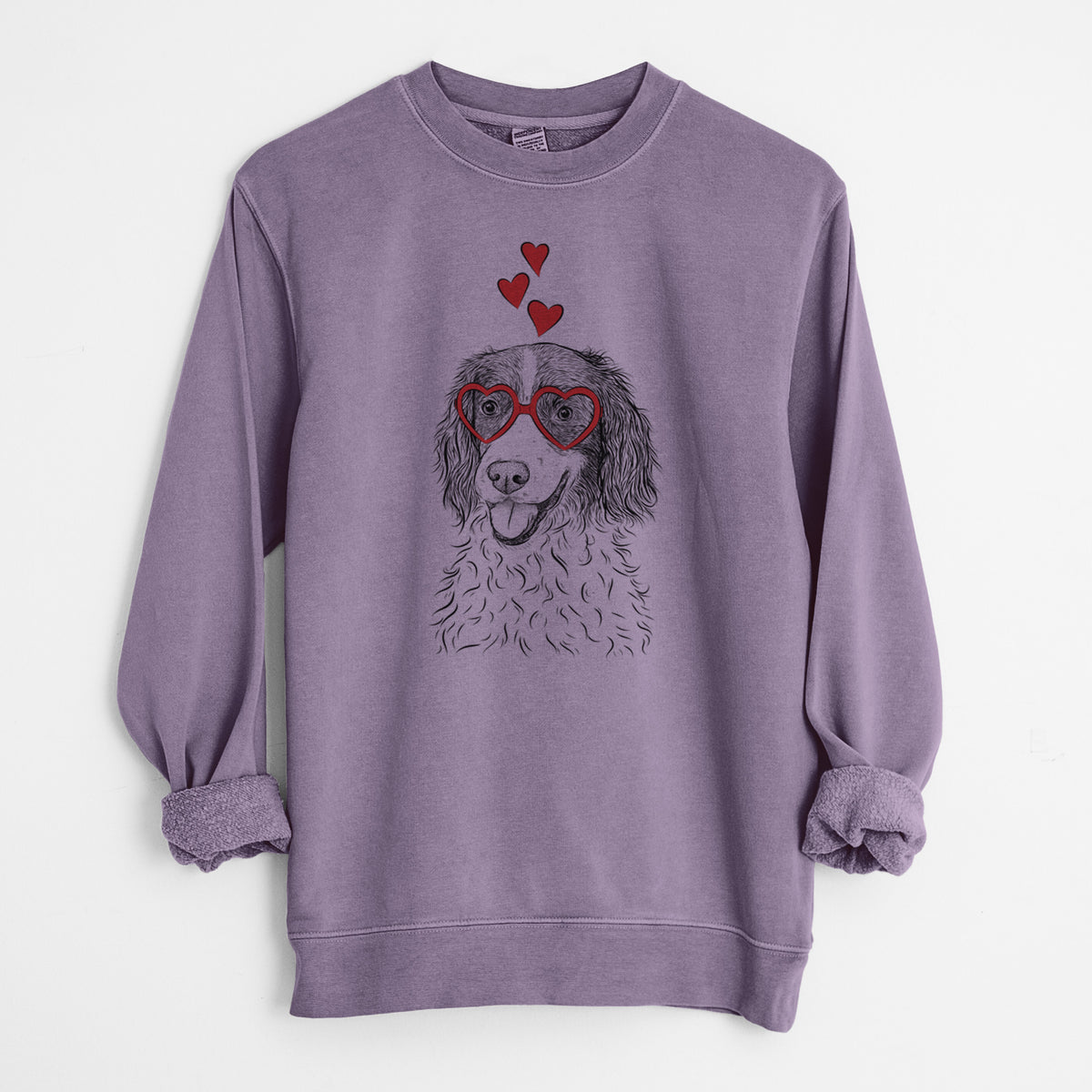 Valentine Maggie the Springer Spaniel - Unisex Pigment Dyed Crew Sweatshirt