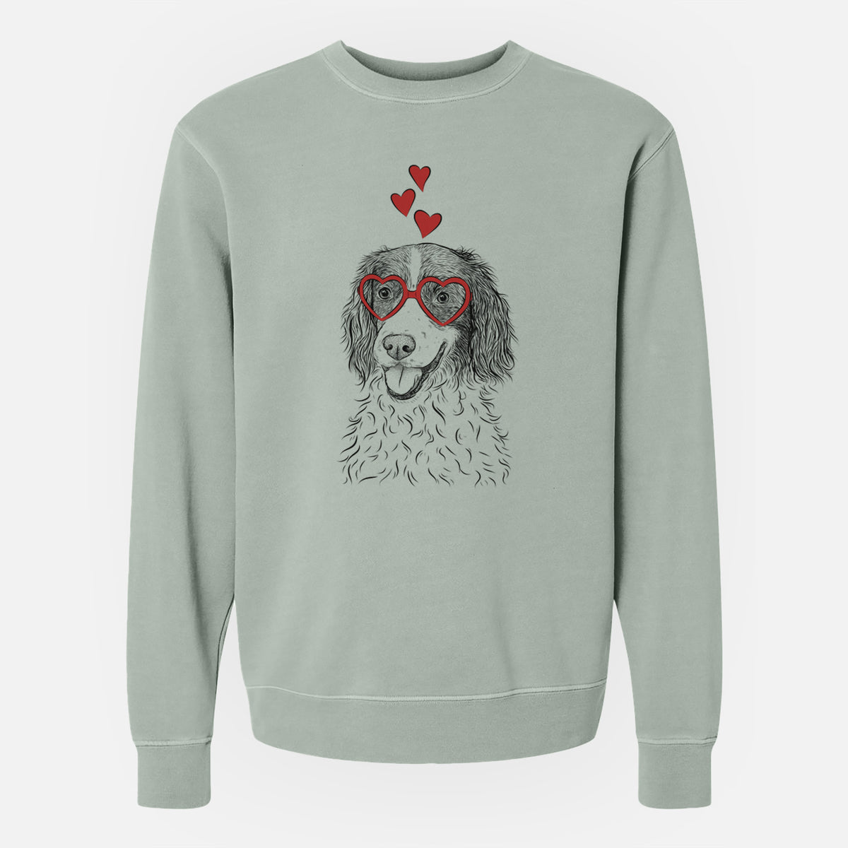 Valentine Maggie the Springer Spaniel - Unisex Pigment Dyed Crew Sweatshirt
