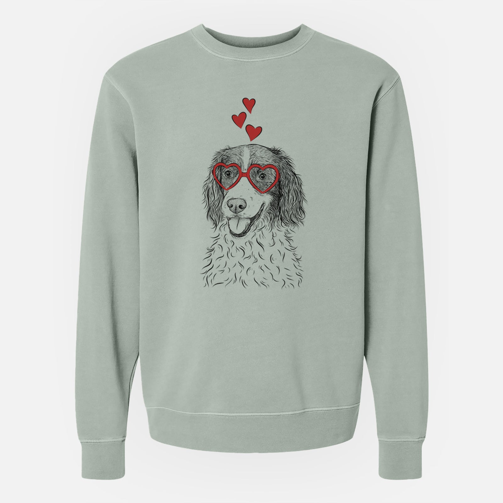 Valentine Maggie the Springer Spaniel - Unisex Pigment Dyed Crew Sweatshirt