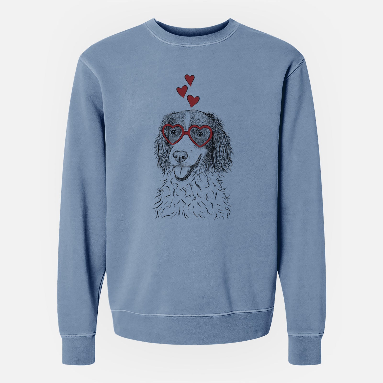 Valentine Maggie the Springer Spaniel - Unisex Pigment Dyed Crew Sweatshirt