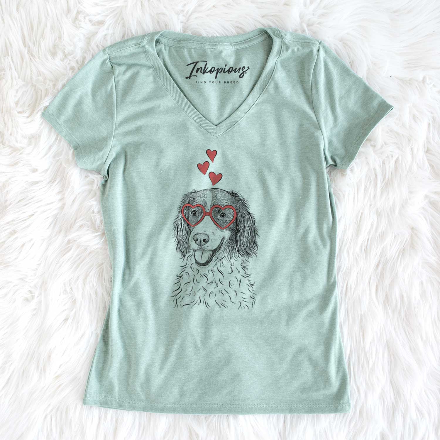 Valentine Maggie the Springer Spaniel - Women's V-neck Shirt