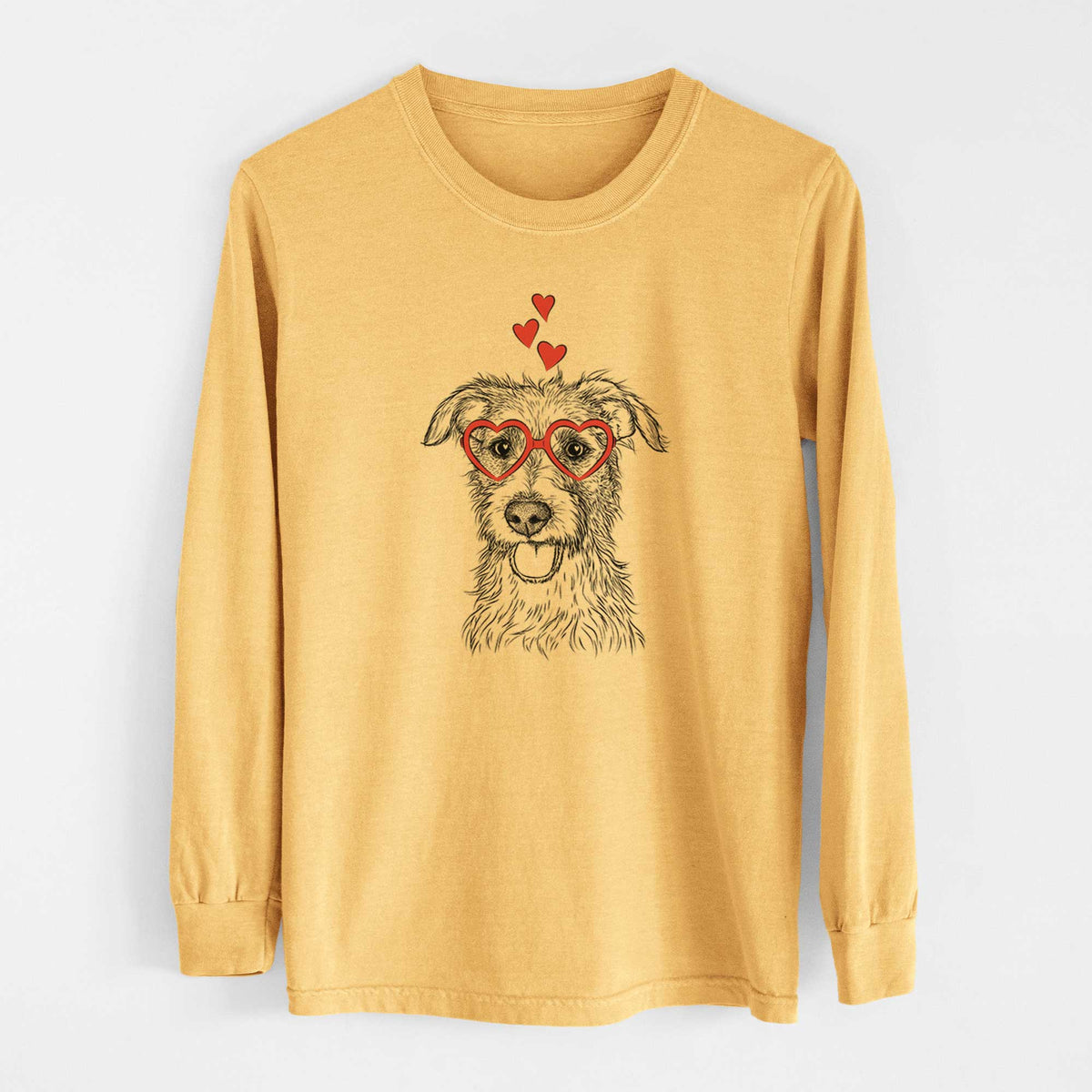 Valentine Maggie the Terrier Mix - Heavyweight 100% Cotton Long Sleeve