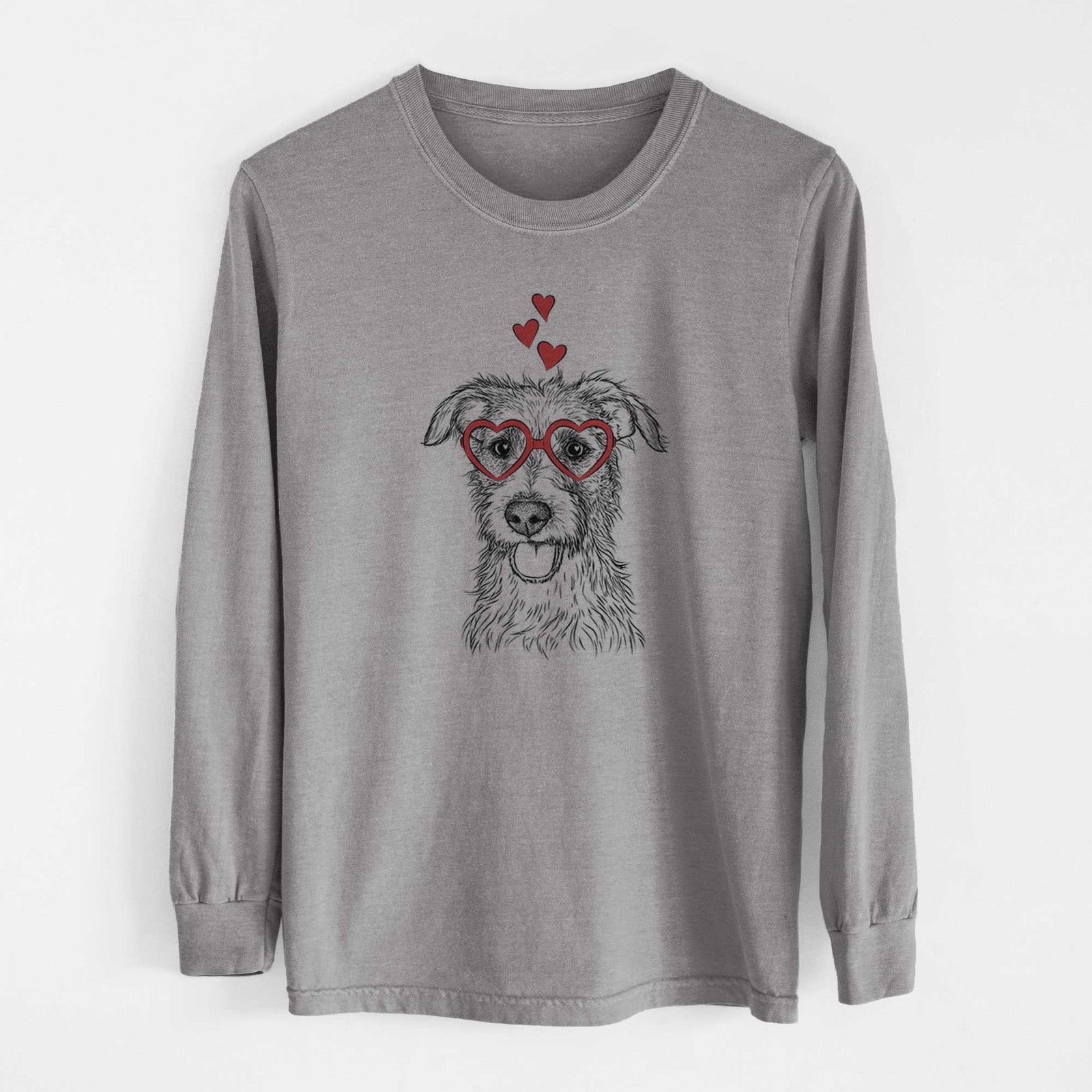 Valentine Maggie the Terrier Mix - Heavyweight 100% Cotton Long Sleeve