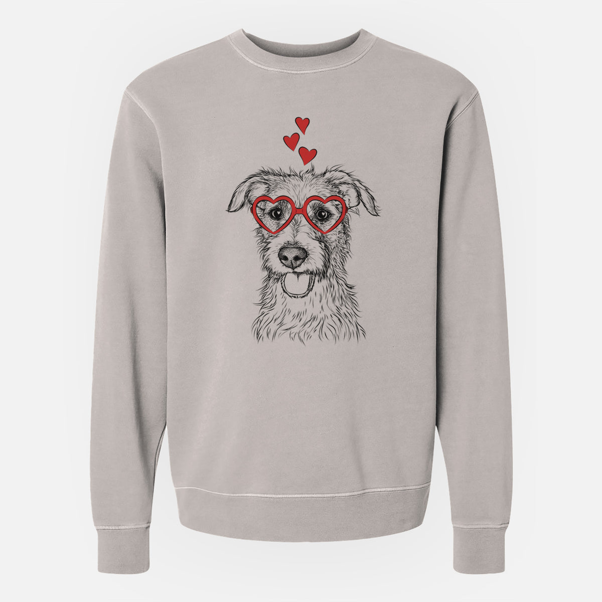 Valentine Maggie the Terrier Mix - Unisex Pigment Dyed Crew Sweatshirt