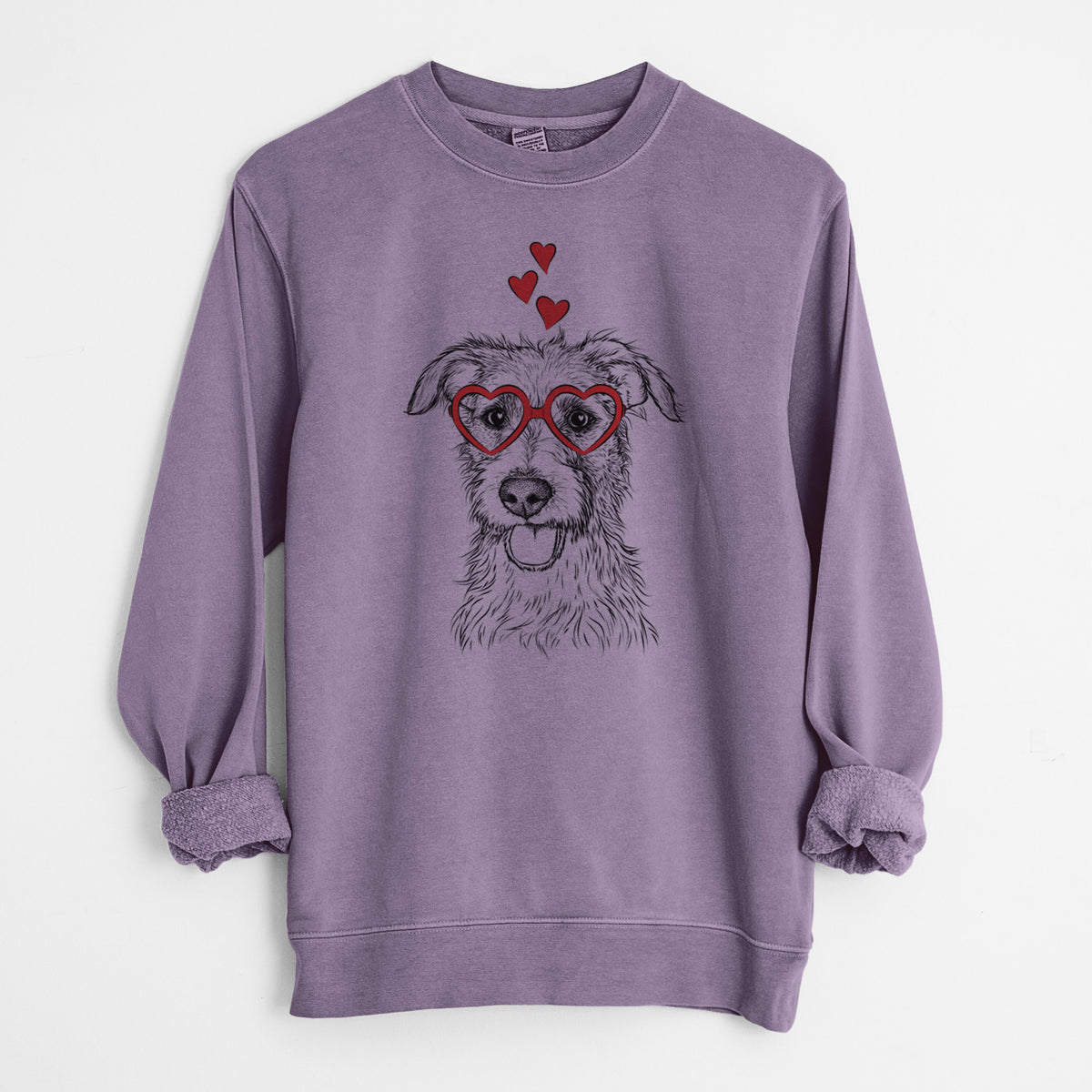 Valentine Maggie the Terrier Mix - Unisex Pigment Dyed Crew Sweatshirt
