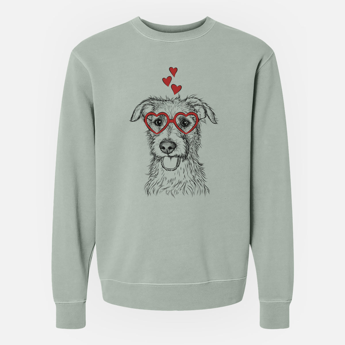 Valentine Maggie the Terrier Mix - Unisex Pigment Dyed Crew Sweatshirt