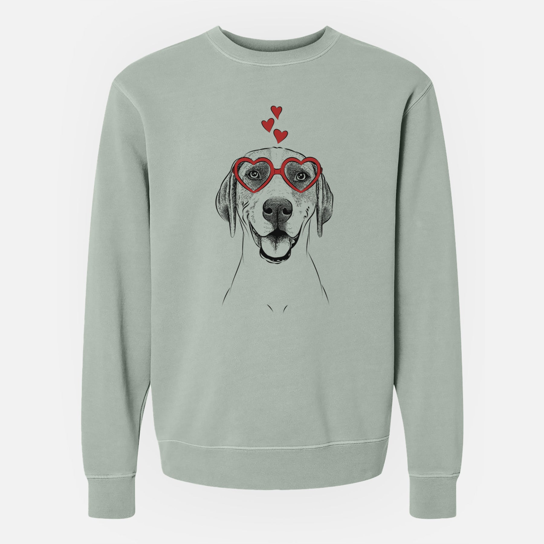 Valentine Maggie the Treeing Walker Coonhound - Unisex Pigment Dyed Crew Sweatshirt