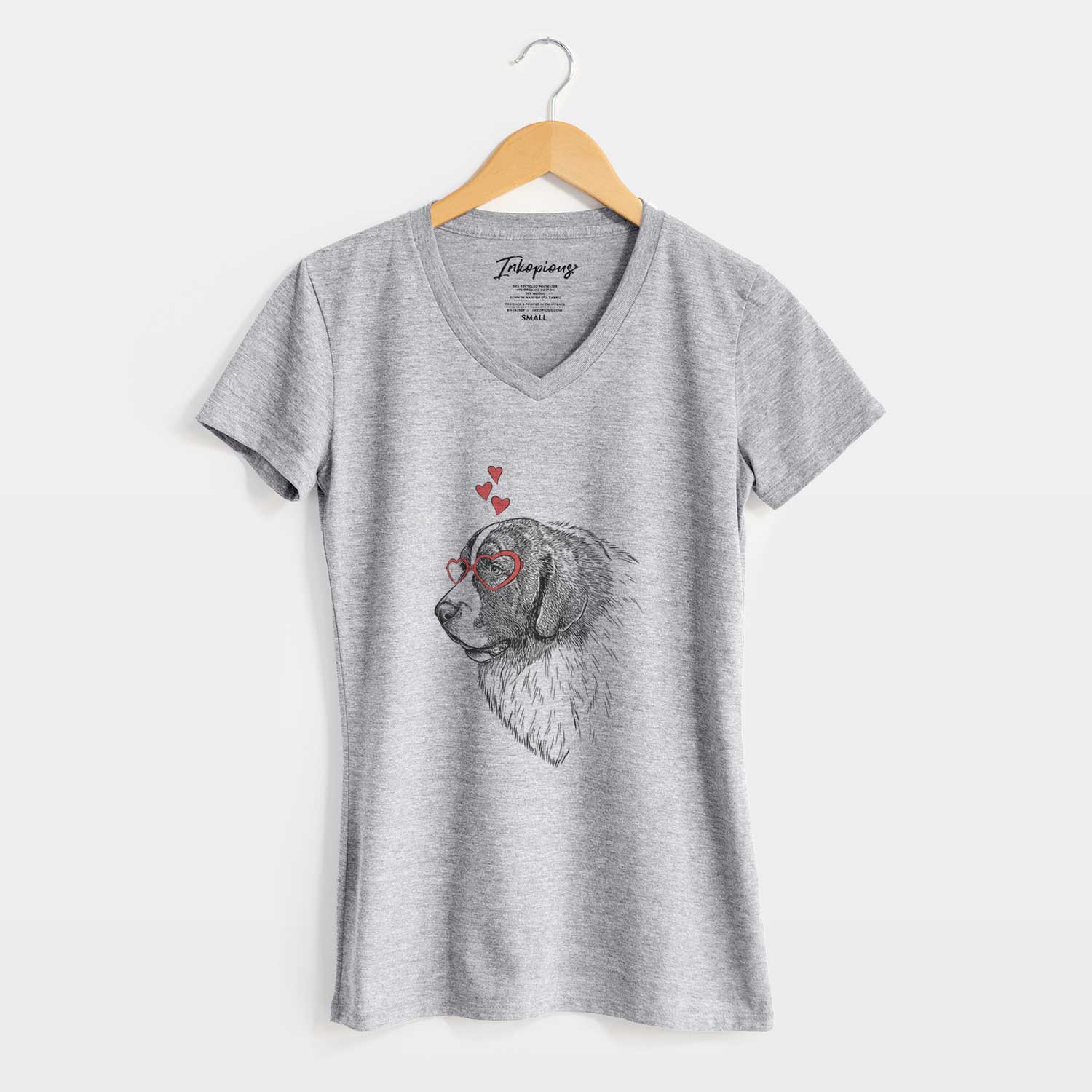 Valentine Magnus the Pyrenean Mastiff - Women's V-neck Shirt