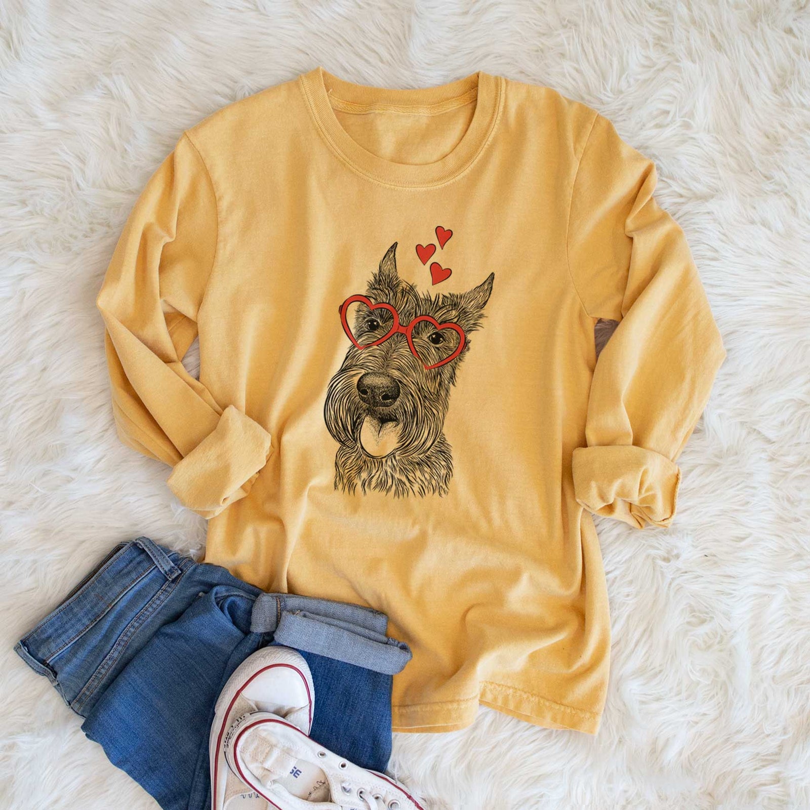 Valentine Magnus the Scottish Terrier - Heavyweight 100% Cotton Long Sleeve