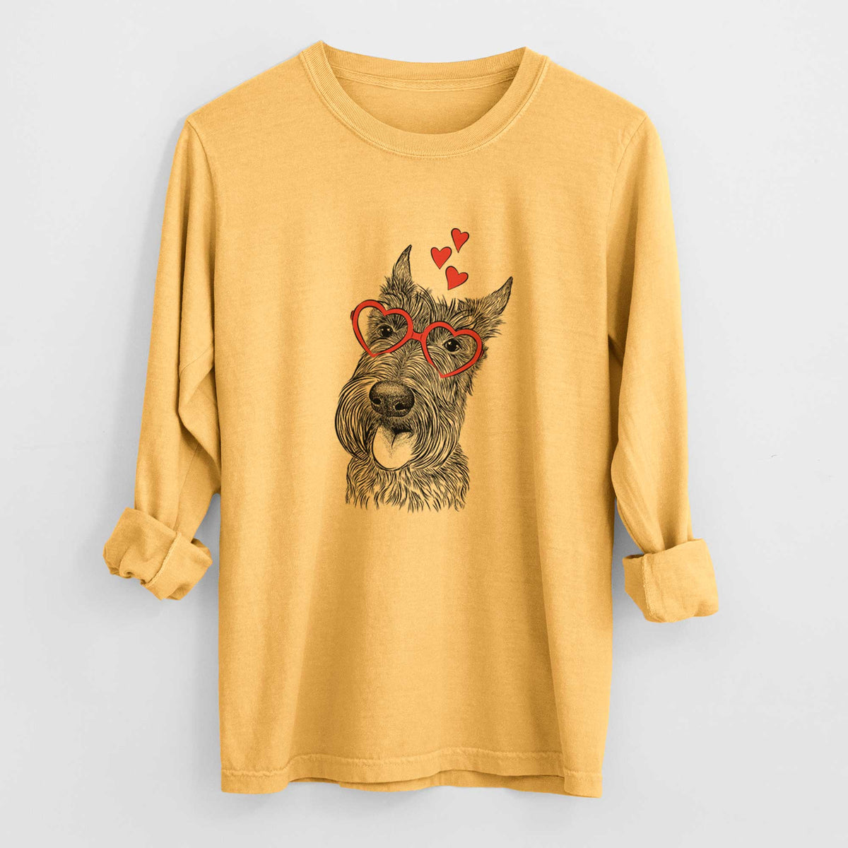 Valentine Magnus the Scottish Terrier - Heavyweight 100% Cotton Long Sleeve