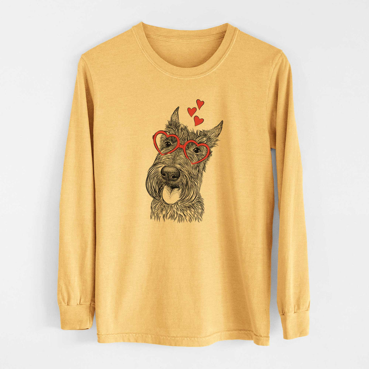 Valentine Magnus the Scottish Terrier - Heavyweight 100% Cotton Long Sleeve