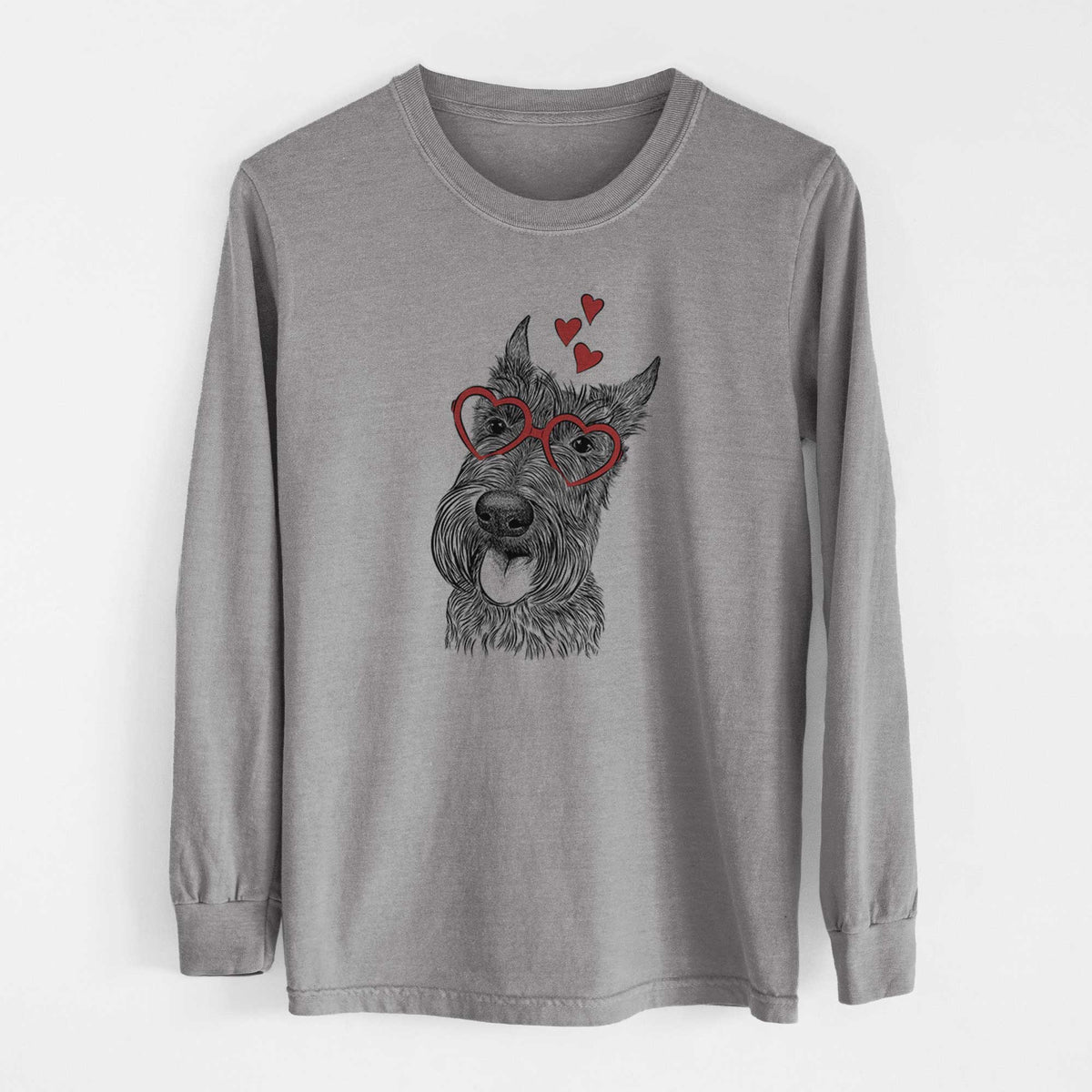 Valentine Magnus the Scottish Terrier - Heavyweight 100% Cotton Long Sleeve