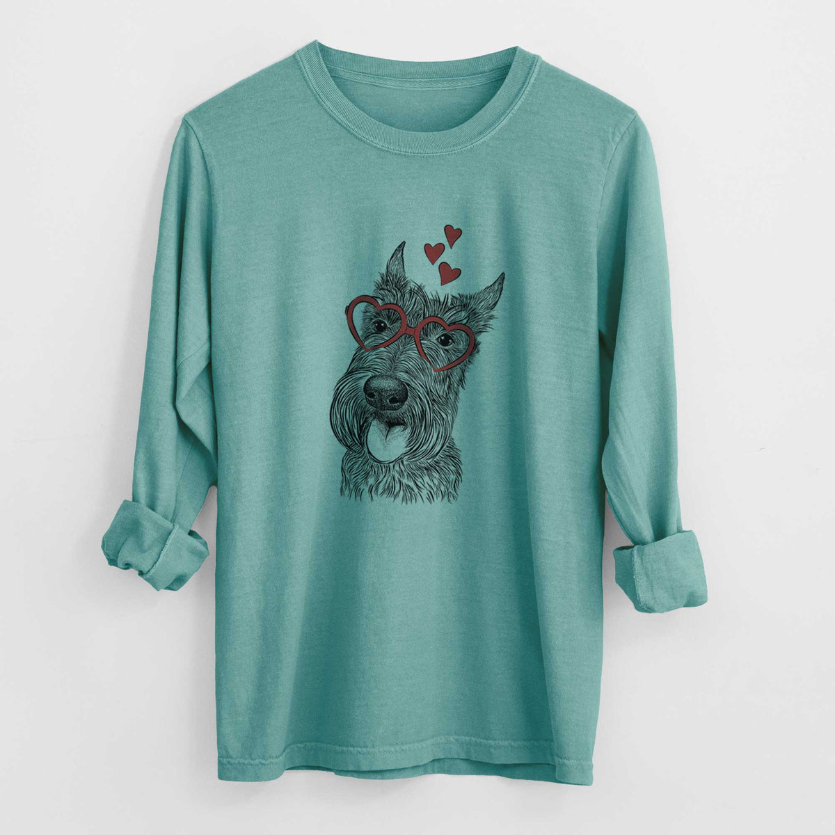 Valentine Magnus the Scottish Terrier - Heavyweight 100% Cotton Long Sleeve