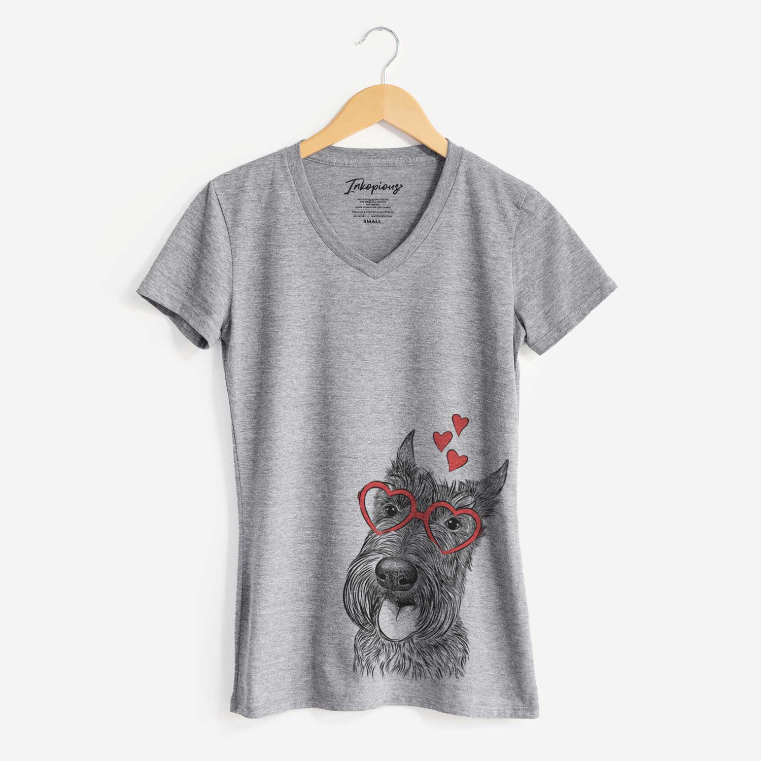 Valentine Magnus the Scottish Terrier - Women's V-neck Shirt