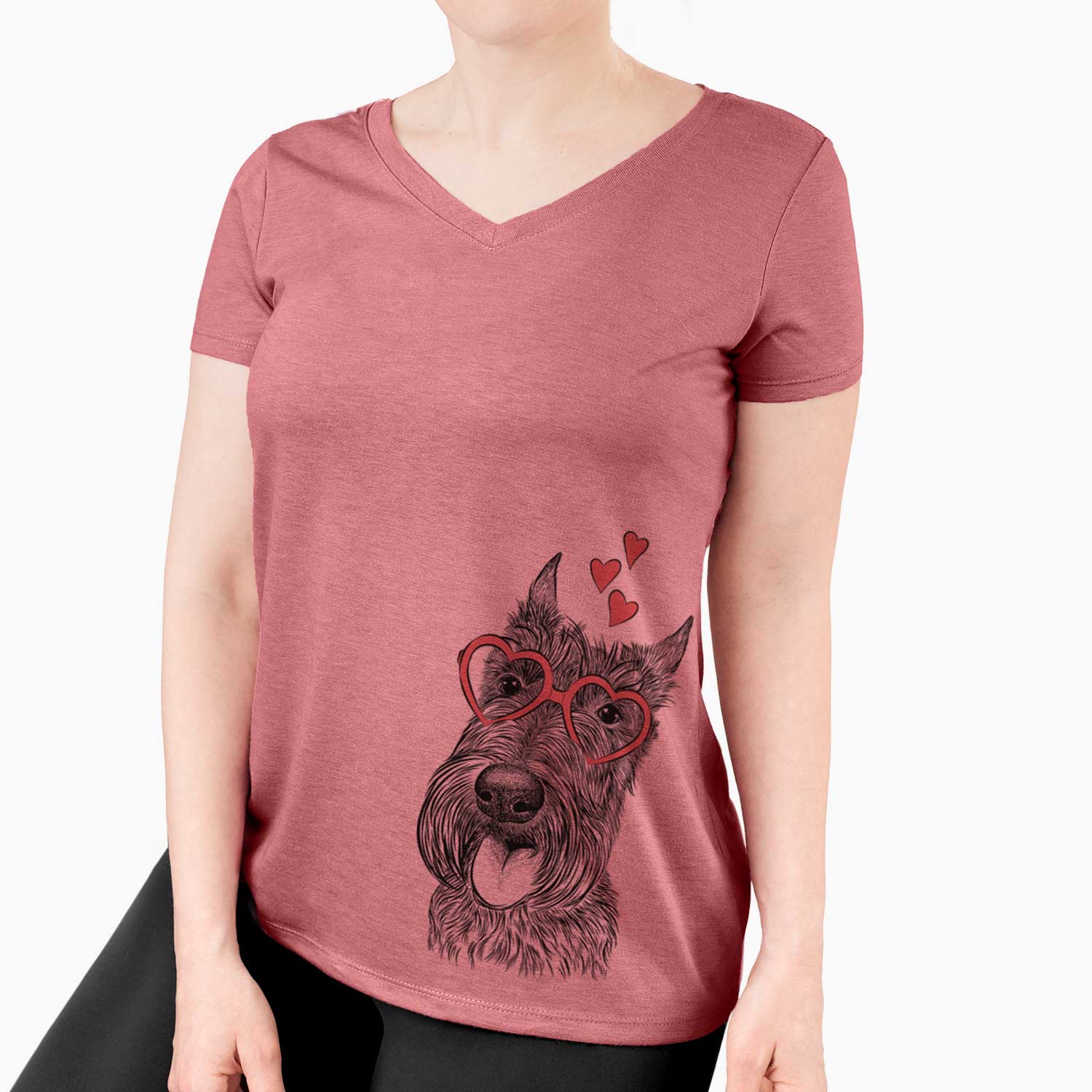 Valentine Magnus the Scottish Terrier - Women's V-neck Shirt