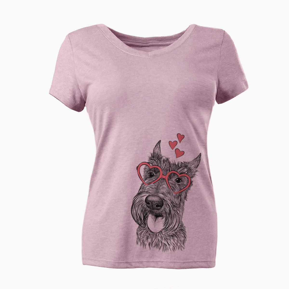 Valentine Magnus the Scottish Terrier - Women's V-neck Shirt
