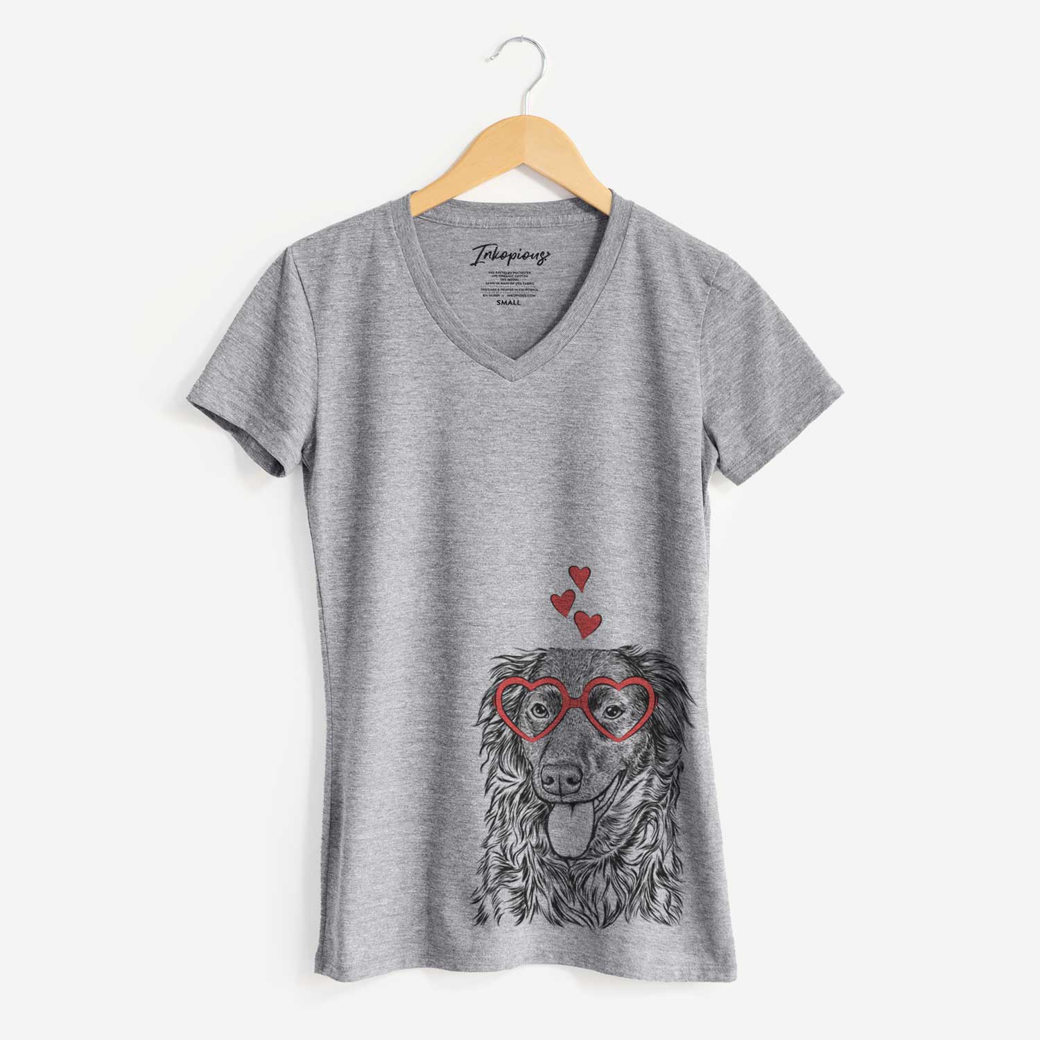 Valentine Maisie Mae the Aussiedor - Women's V-neck Shirt