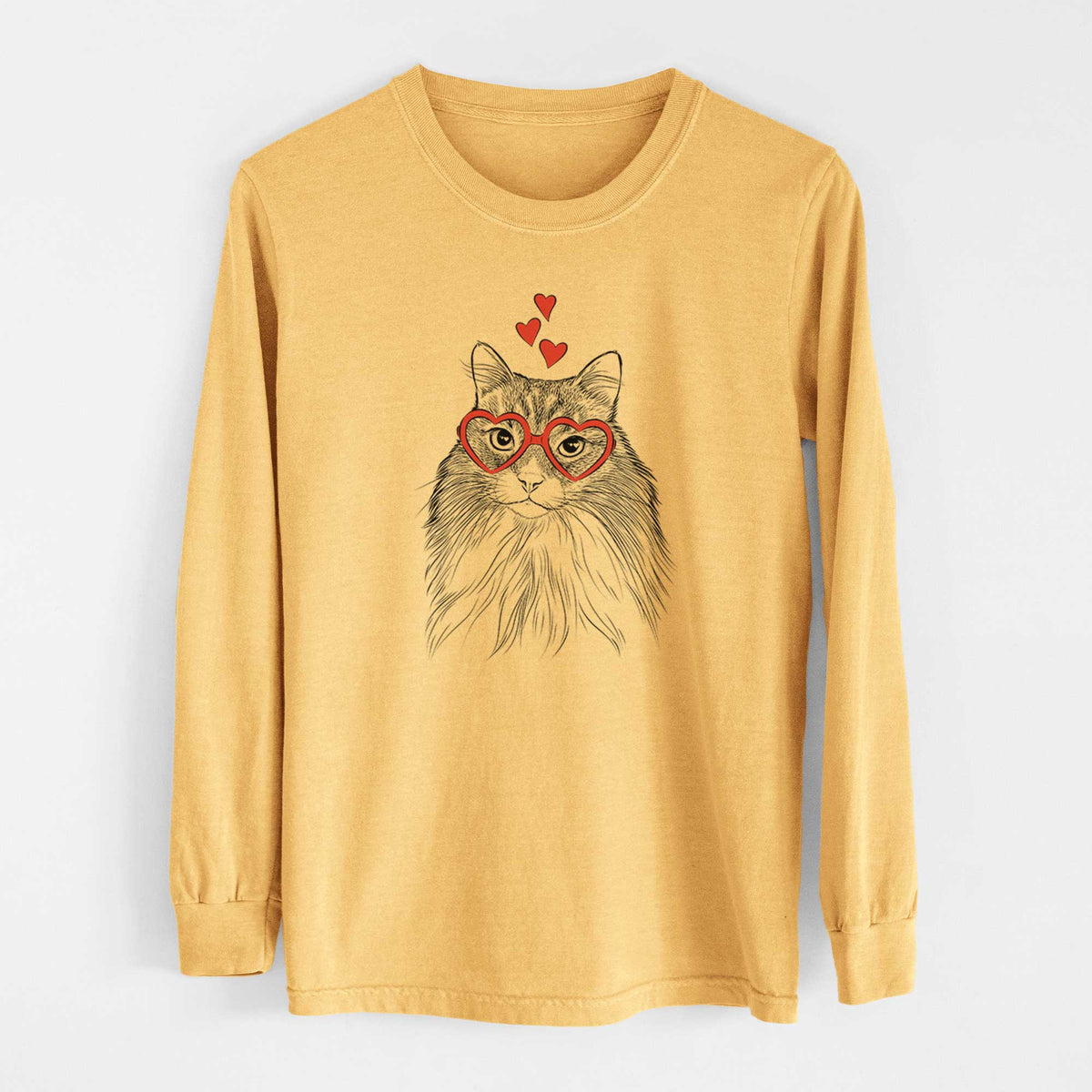 Valentine Maks the Siberian Cat - Heavyweight 100% Cotton Long Sleeve
