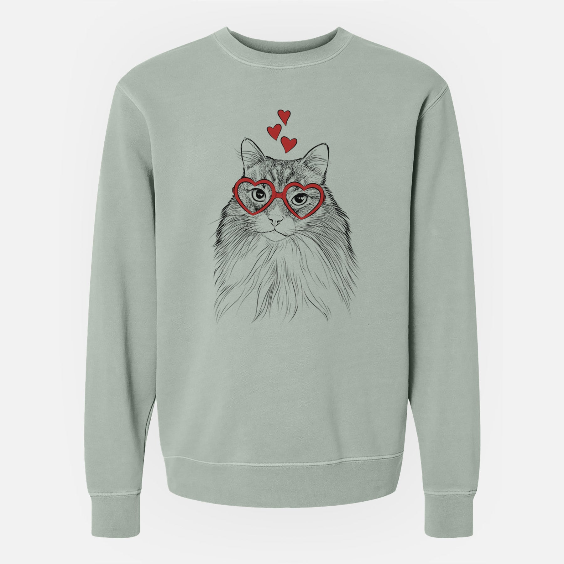 Valentine Maks the Siberian Cat - Unisex Pigment Dyed Crew Sweatshirt