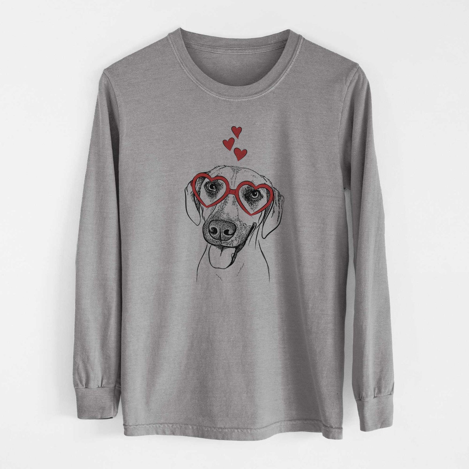 Valentine Malia the American Foxhound Mix - Heavyweight 100% Cotton Long Sleeve