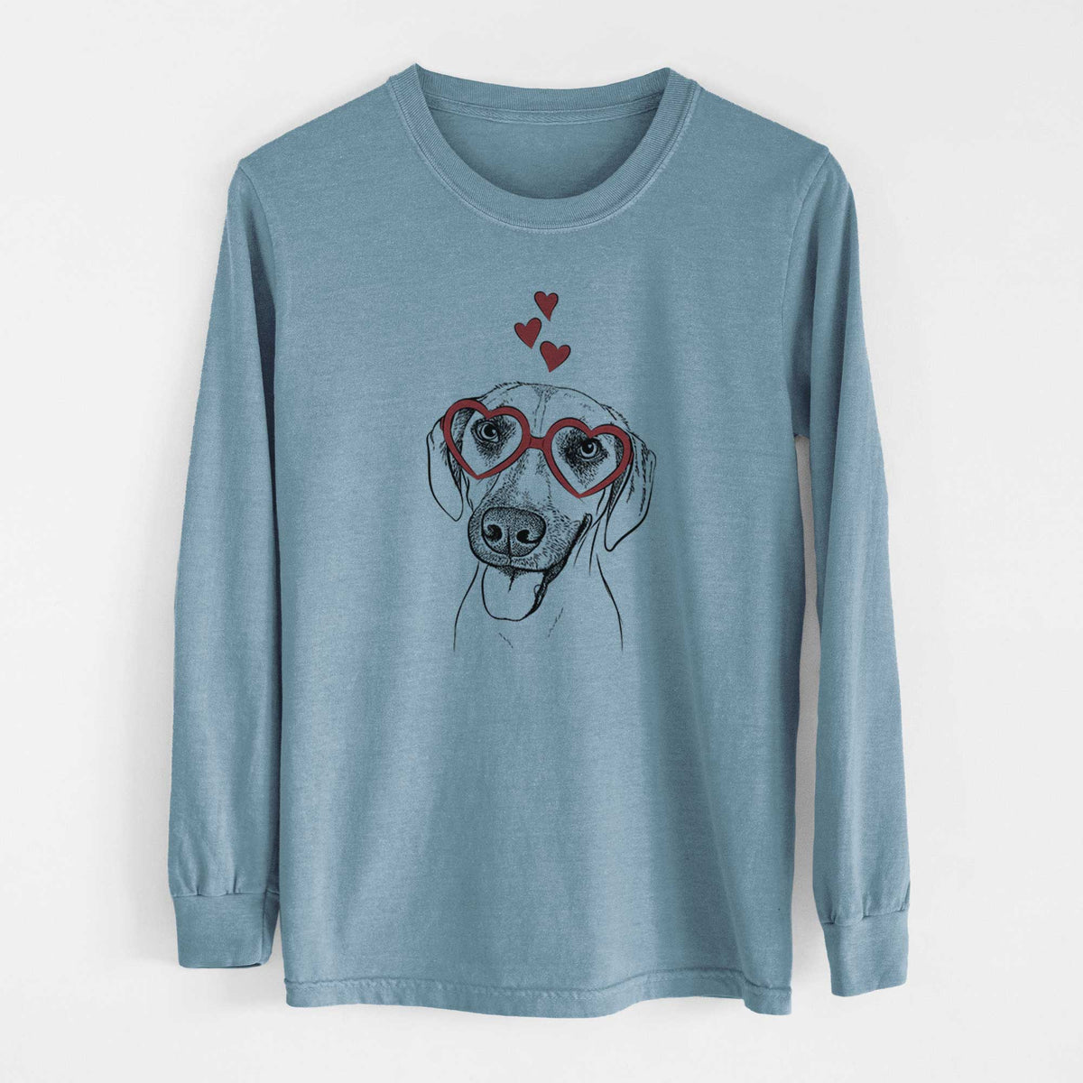 Valentine Malia the American Foxhound Mix - Heavyweight 100% Cotton Long Sleeve