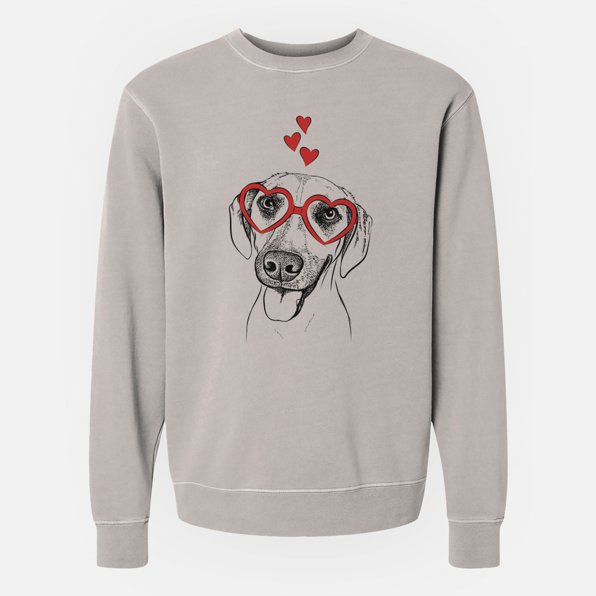 Valentine Malia the American Foxhound Mix - Unisex Pigment Dyed Crew Sweatshirt