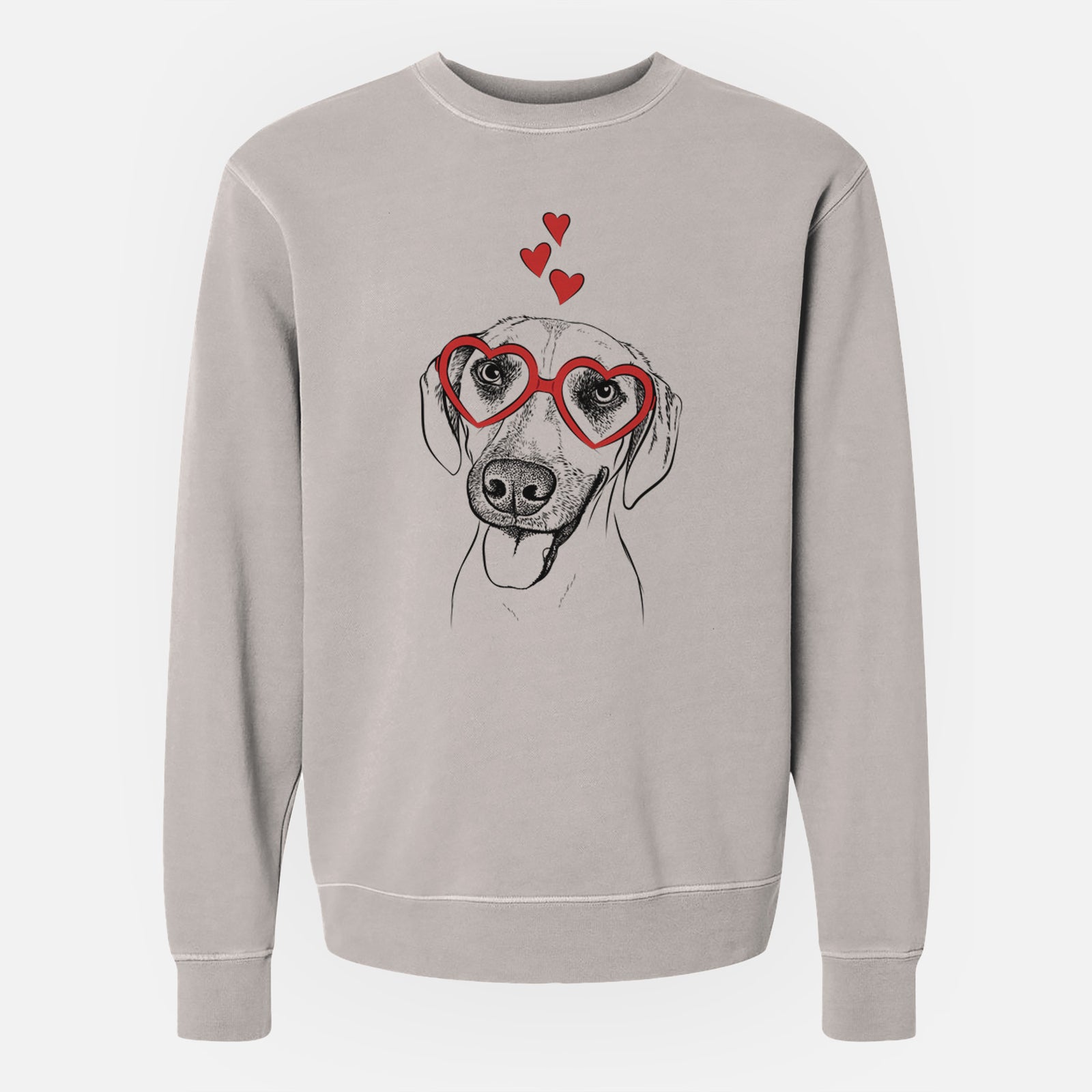 Valentine Malia the American Foxhound Mix - Unisex Pigment Dyed Crew Sweatshirt