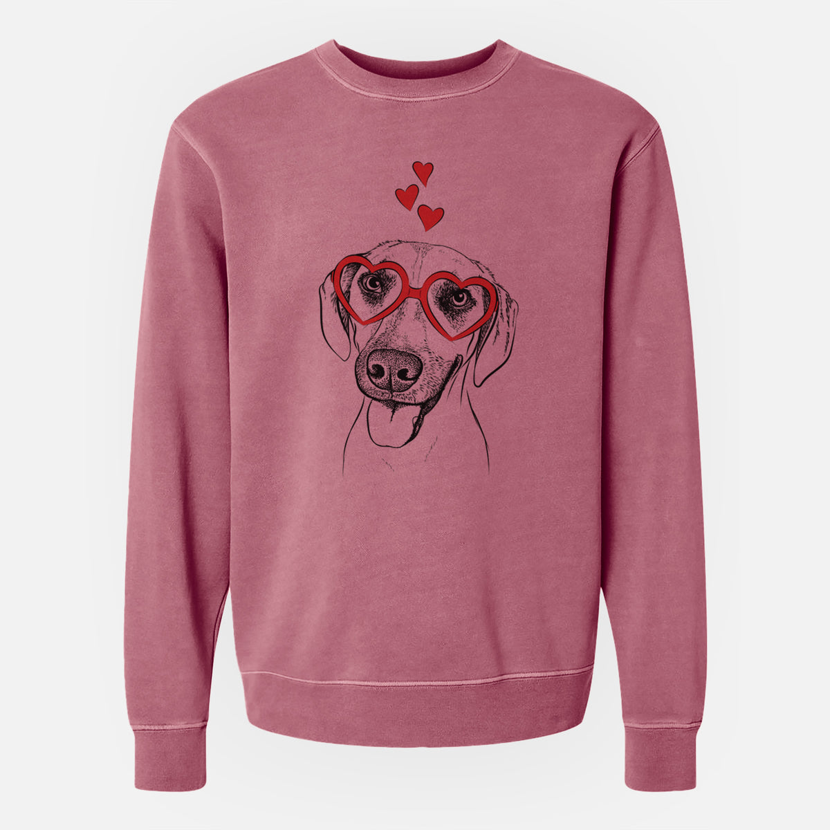 Valentine Malia the American Foxhound Mix - Unisex Pigment Dyed Crew Sweatshirt
