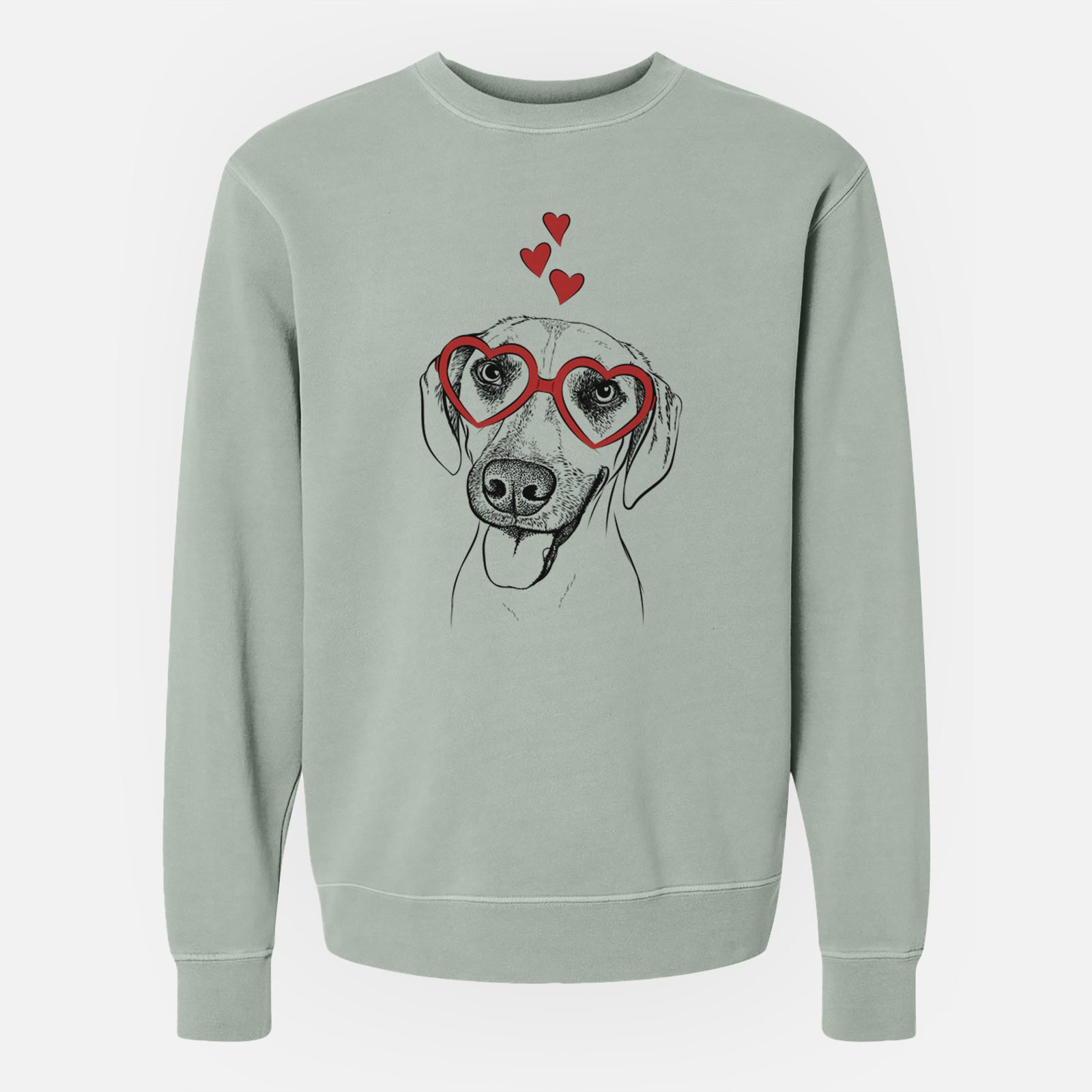 Valentine Malia the American Foxhound Mix - Unisex Pigment Dyed Crew Sweatshirt